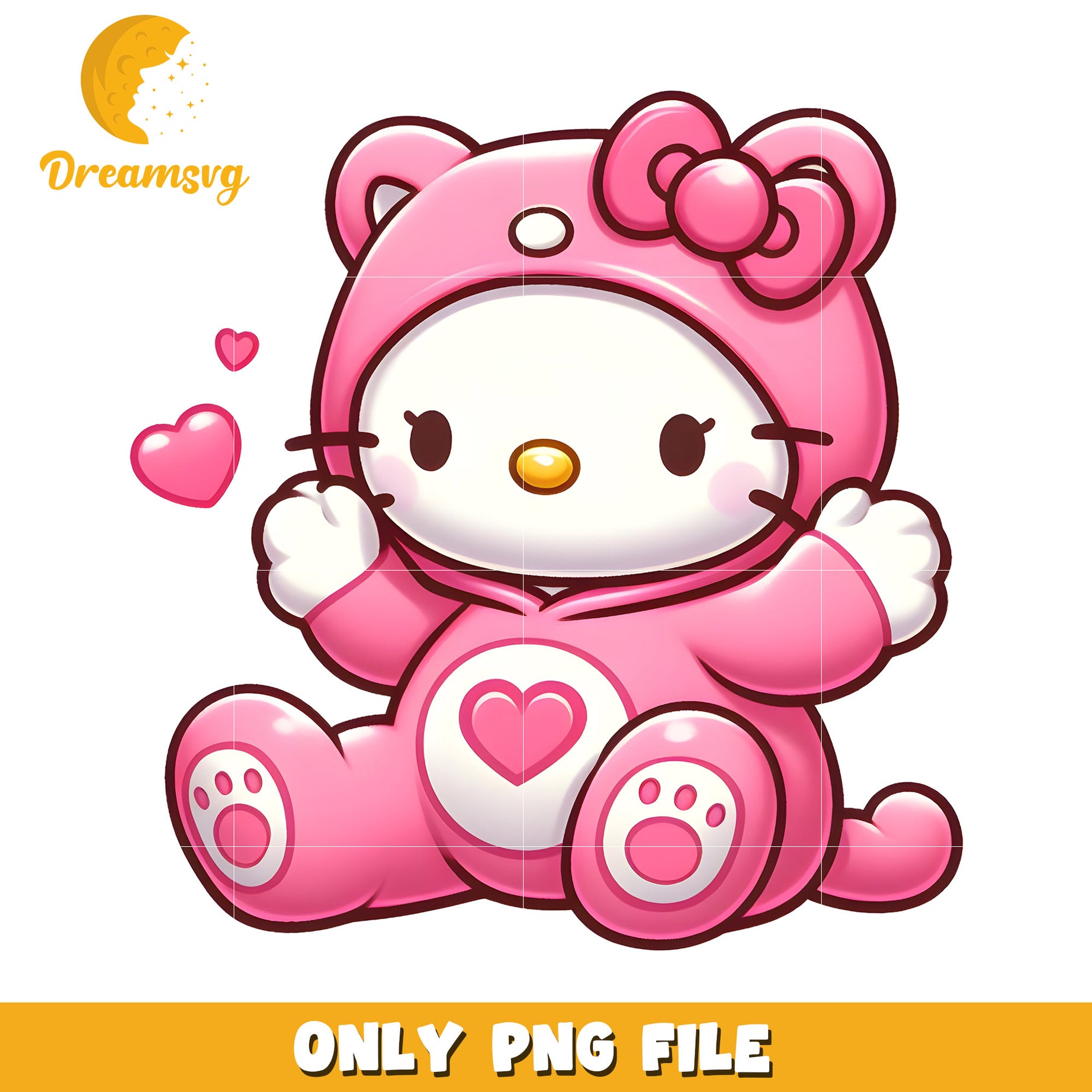Cute Hello Kitty PNG Pink Outfit
