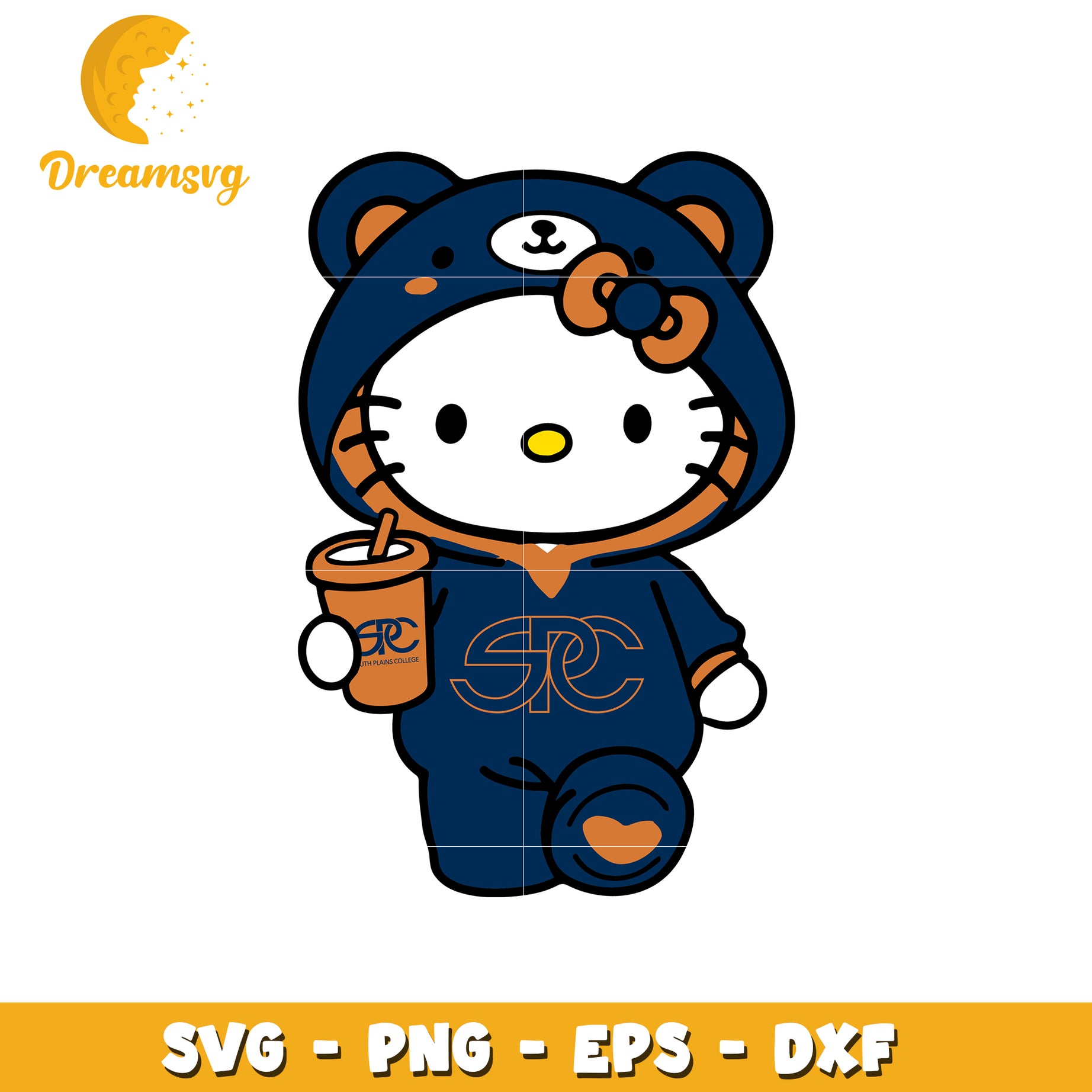 Cute Hello Kitty SVG Design for College Spirit Wear