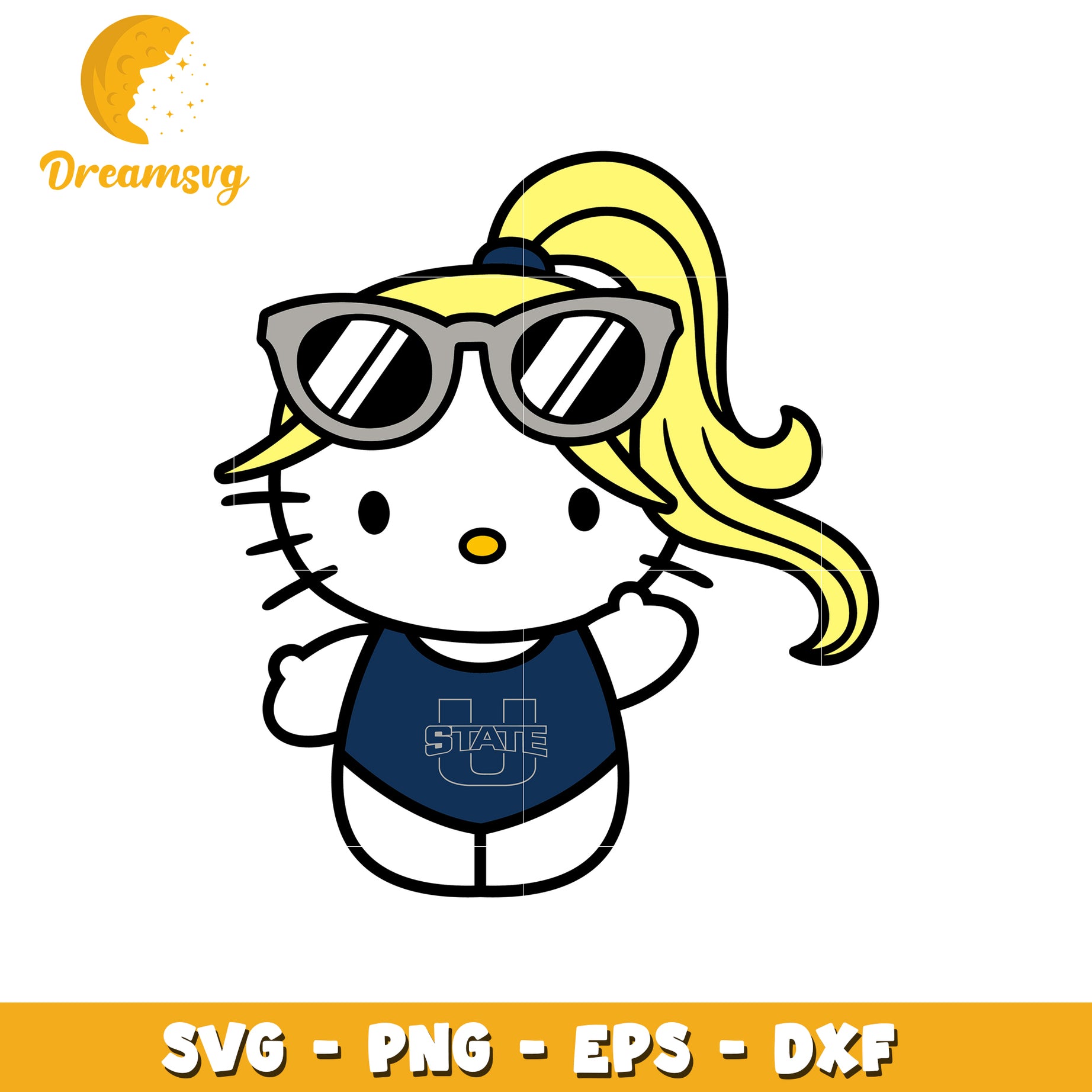 Cute Hello Kitty SVG Design for Summer Fun Themes