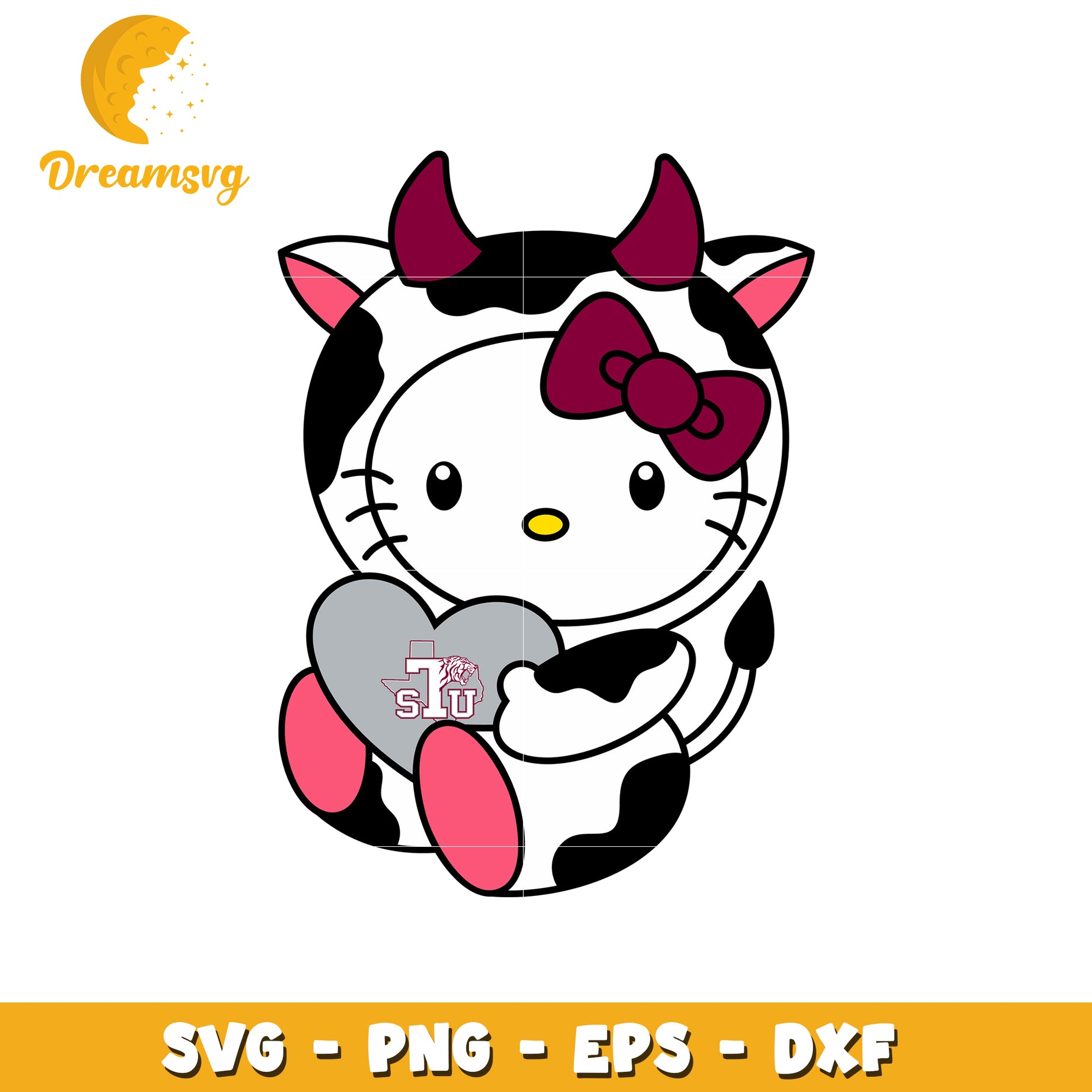Cute Hello Kitty SVG Design with Heart Graphic Delights