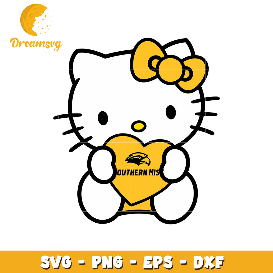 Cute Hello Kitty SVG Design with Southern Miss Theme