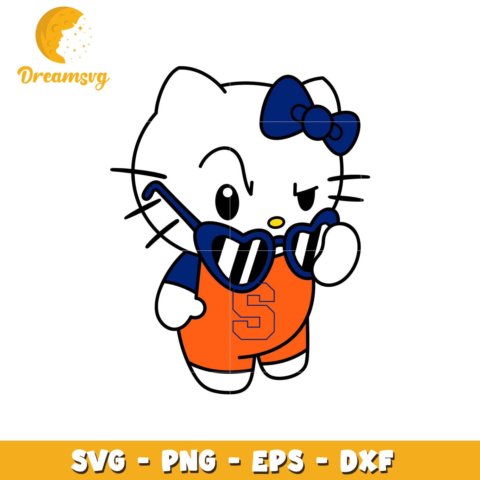 Cute Hello Kitty SVG Design with Sunglasses Charm