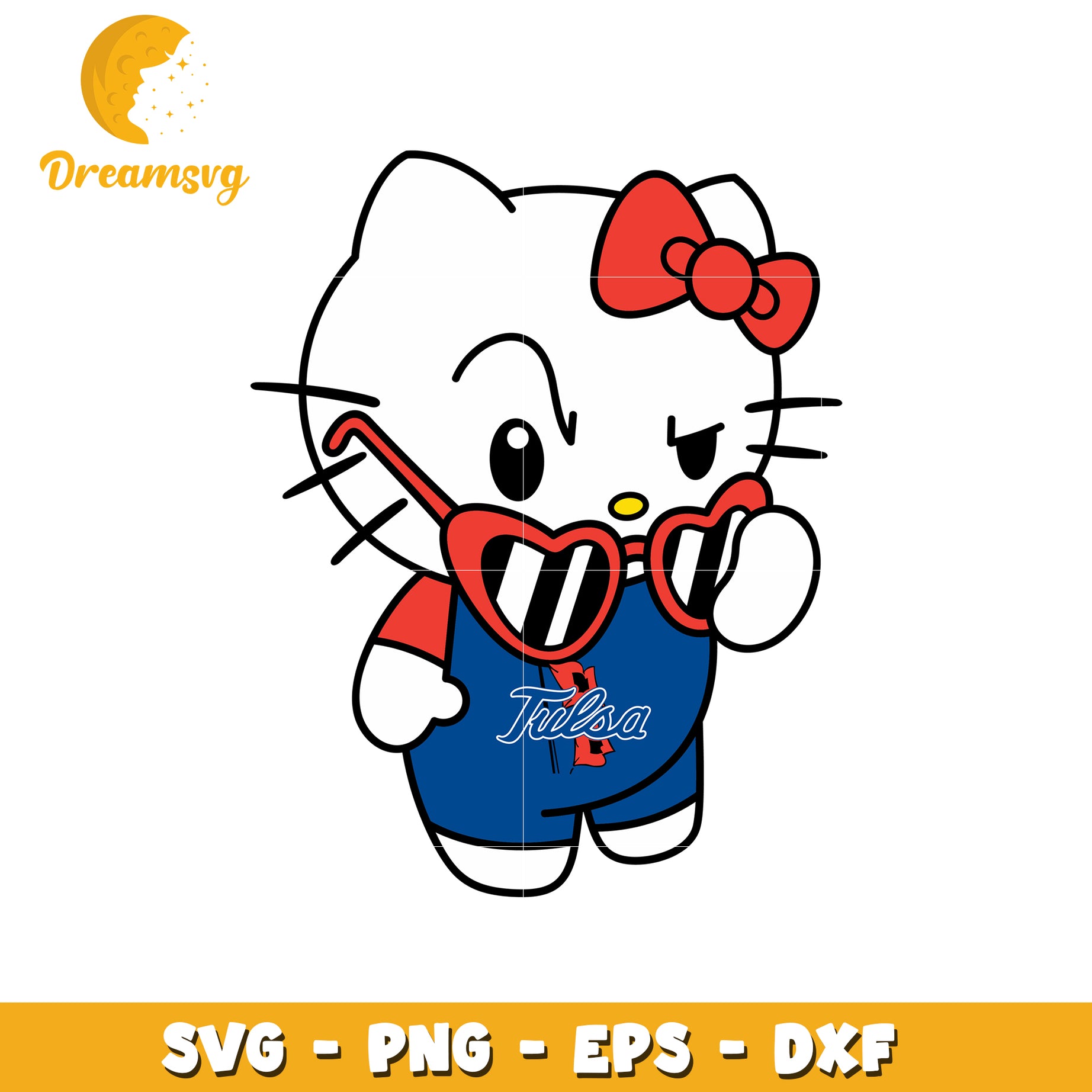 Cute Hello Kitty SVG Design with Sunglasses Fun Style