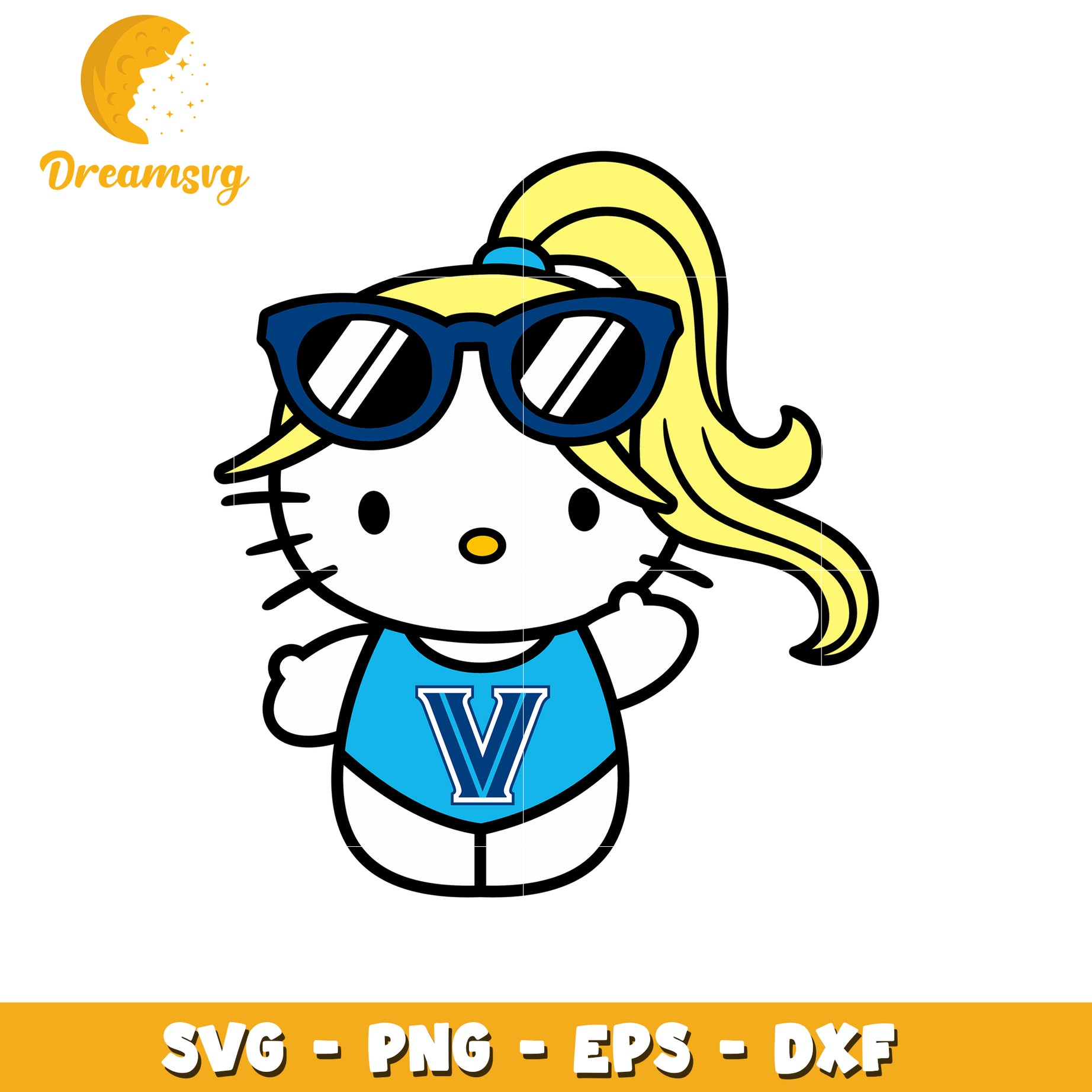 Cute Hello Kitty SVG Design with Sunglasses Vibes
