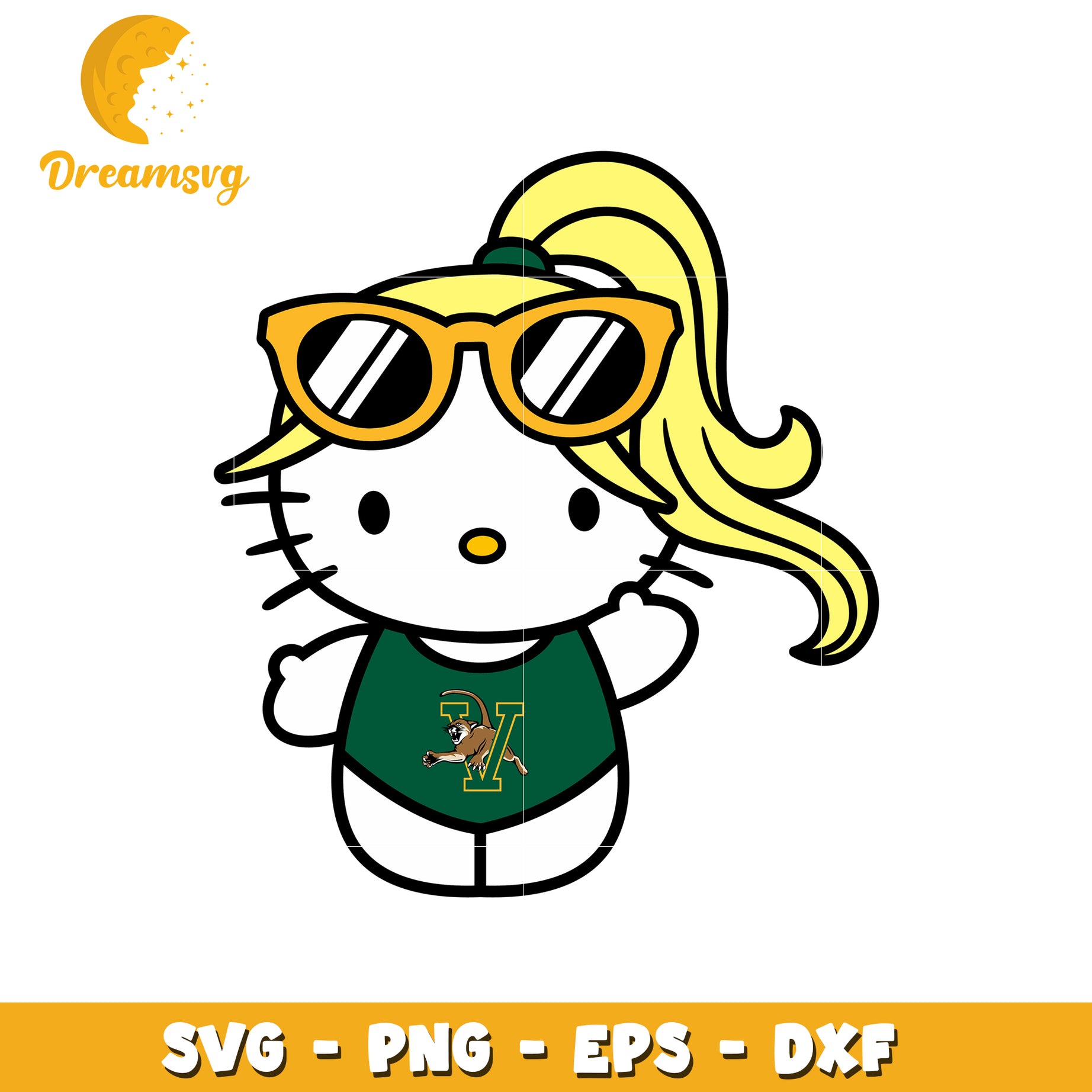 Cute Hello Kitty SVG Design with Sunglasses and Sprite