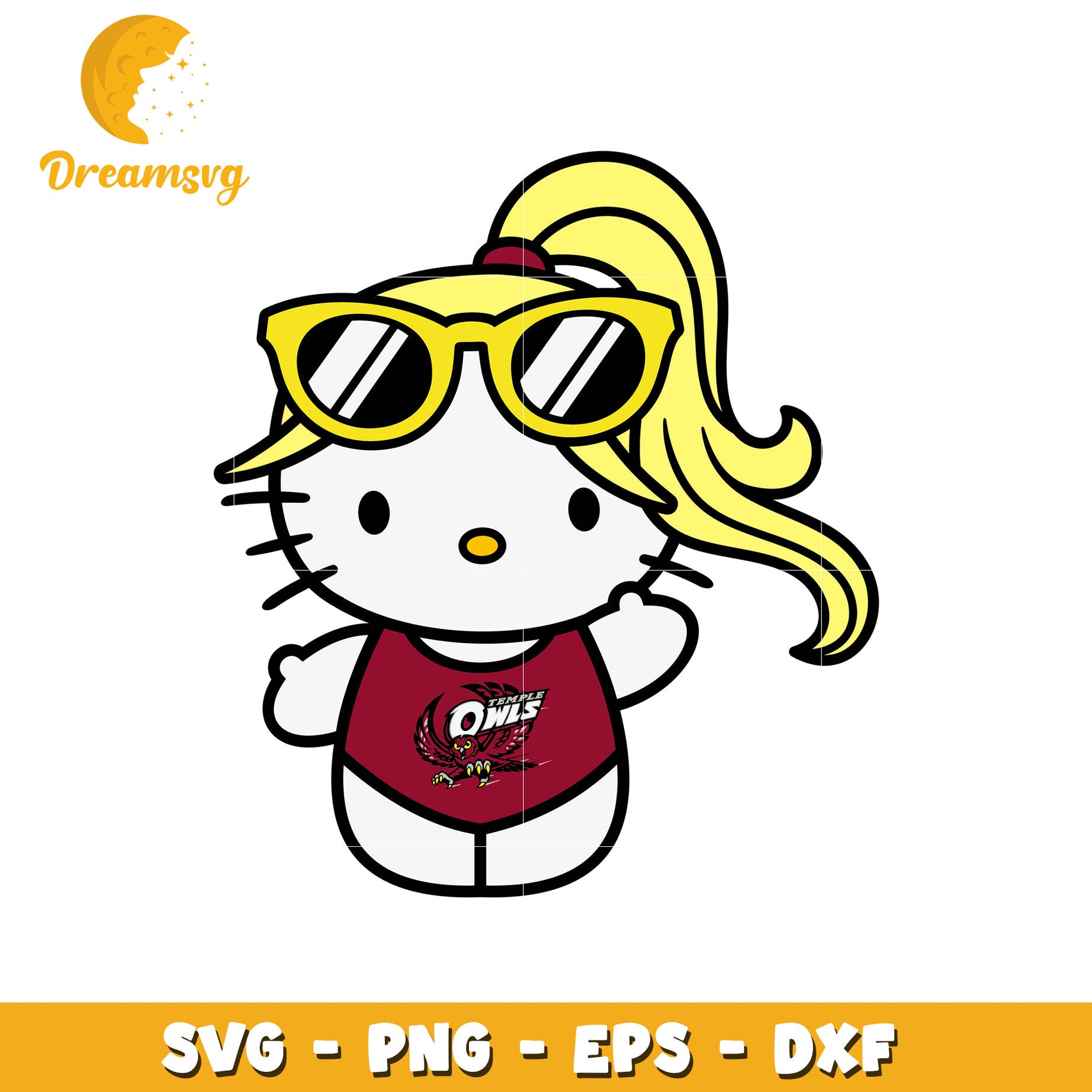 Cute Hello Kitty SVG Design with Sunglasses and Style