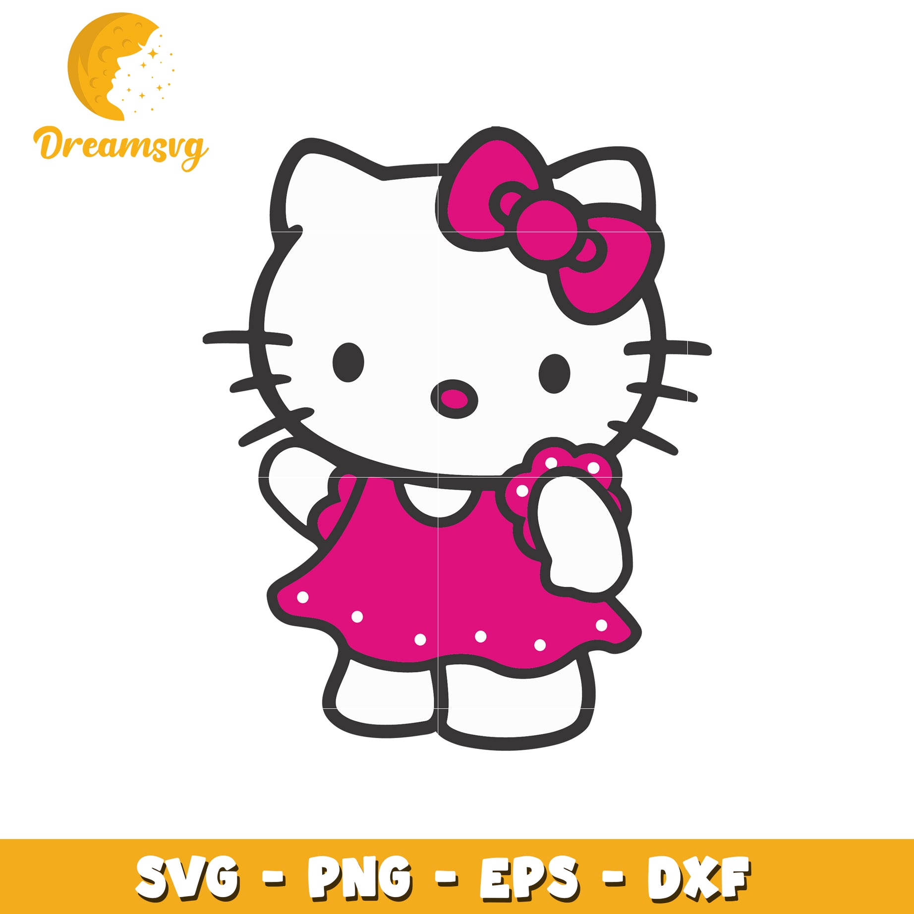 Cute Hello Kitty SVG File for Crafting and DIY Projects