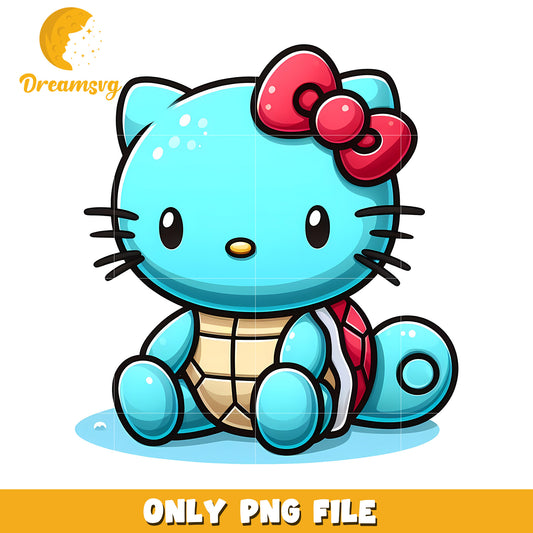 Cute Hello Kitty Squirtle PNG Design