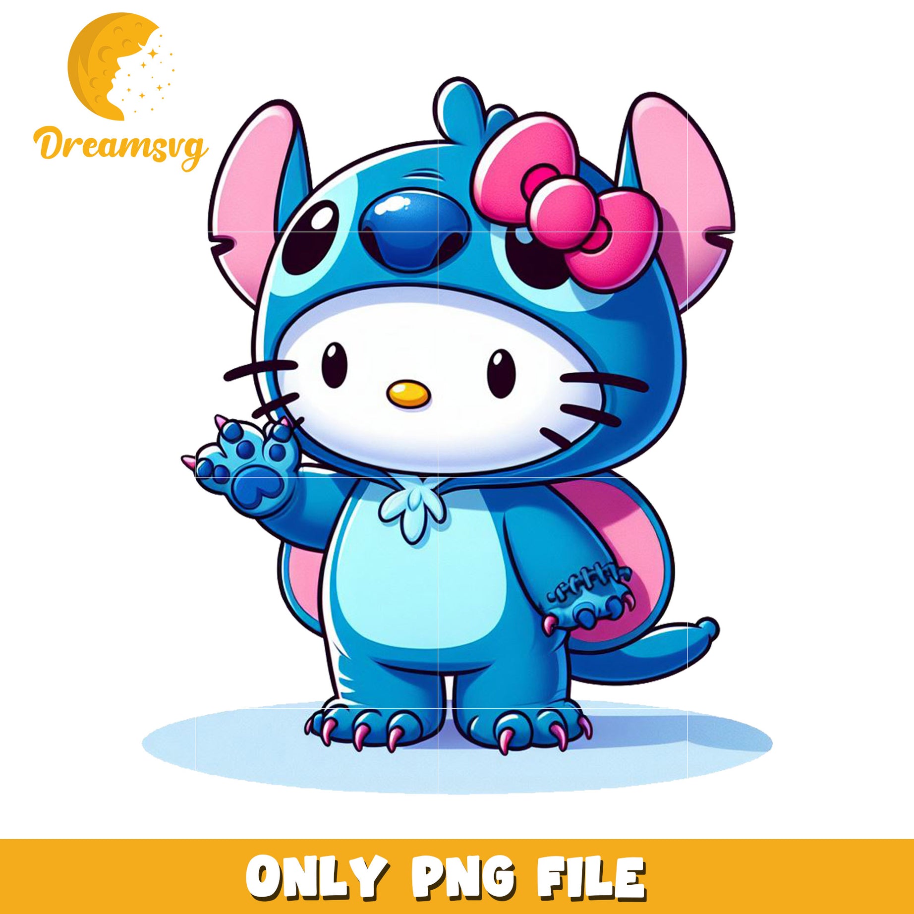 Cute Hello Kitty Stitch Character PNG Printable Art Download – DreamSVG ...