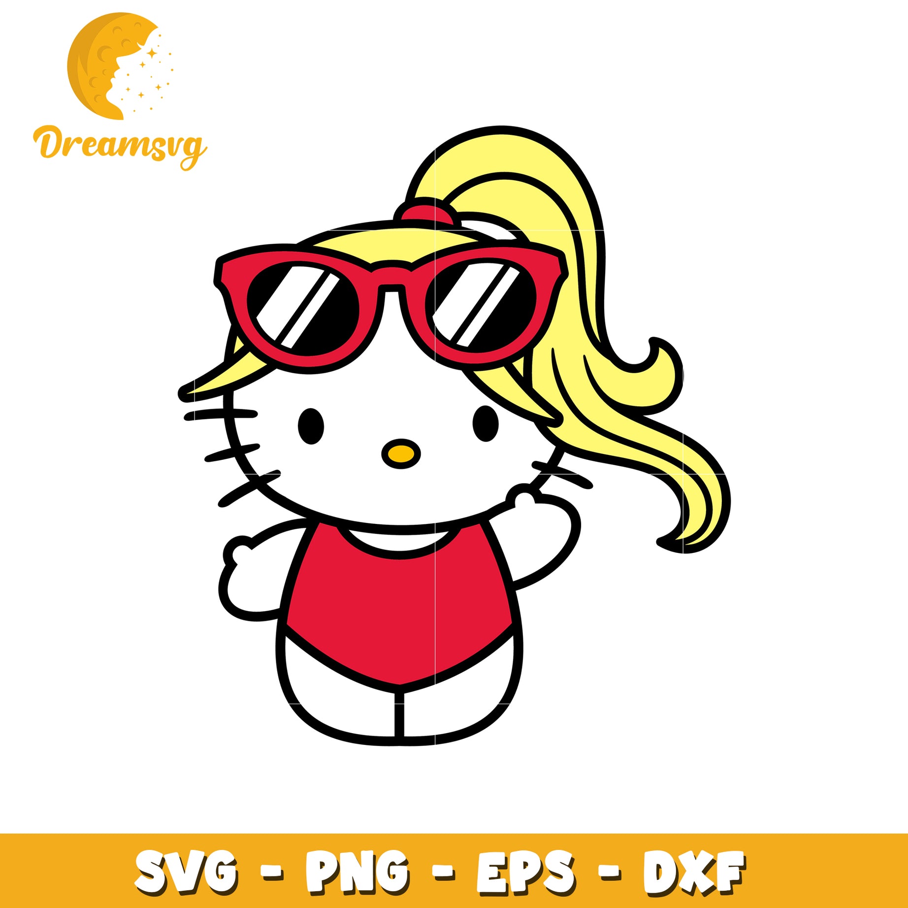 Cute Hello Kitty Summer SVG Design for Crafts