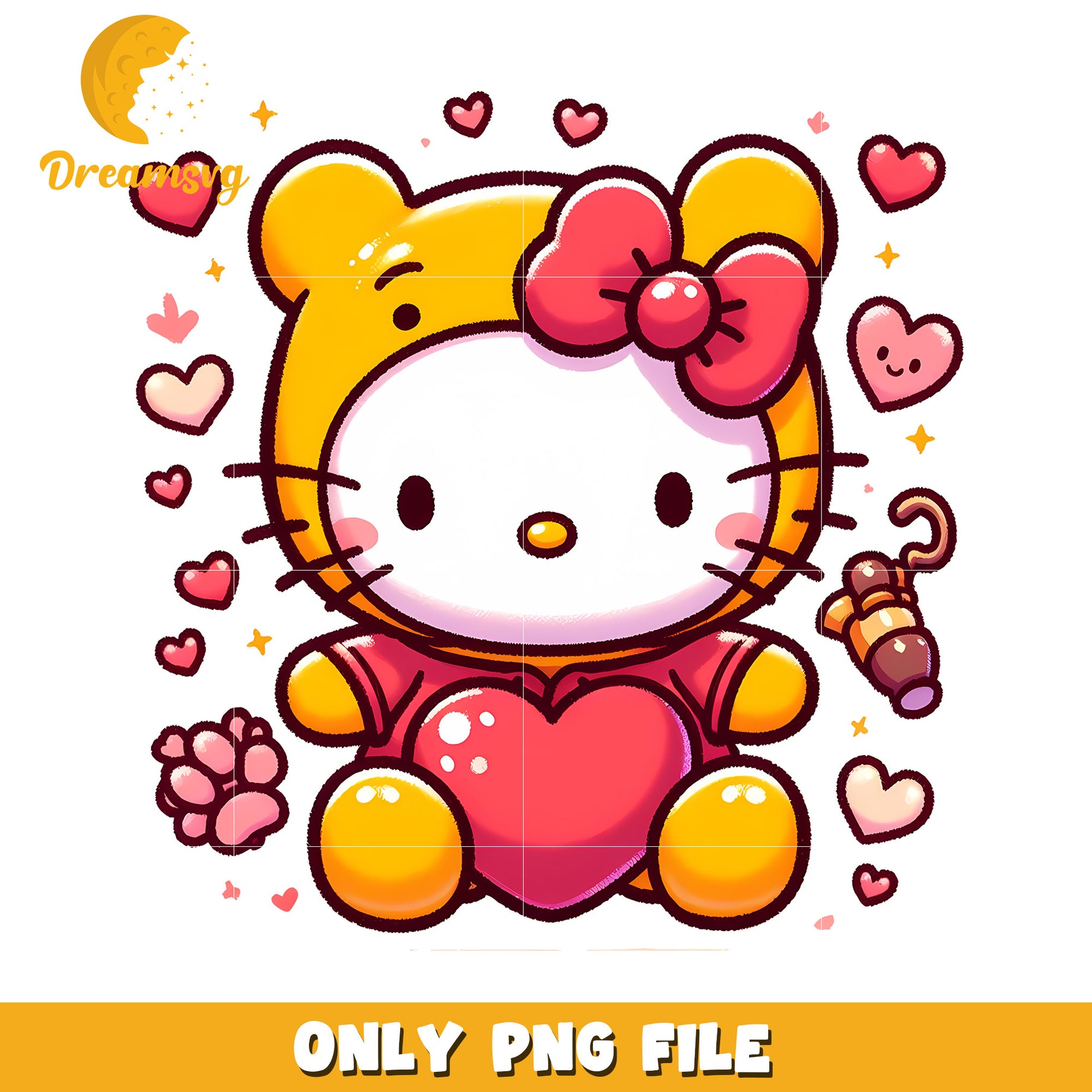 Cute Hello Kitty Tiger PNG Download