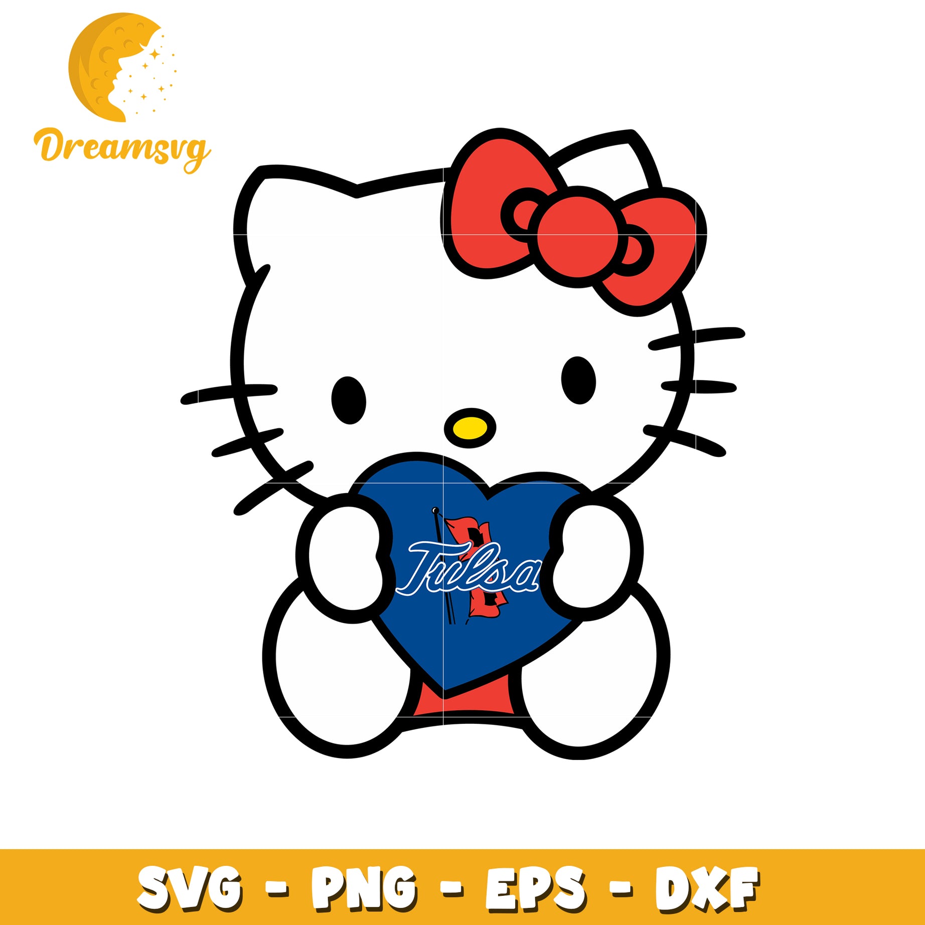 Cute Hello Kitty Tulsa SVG Heart Design for Fans