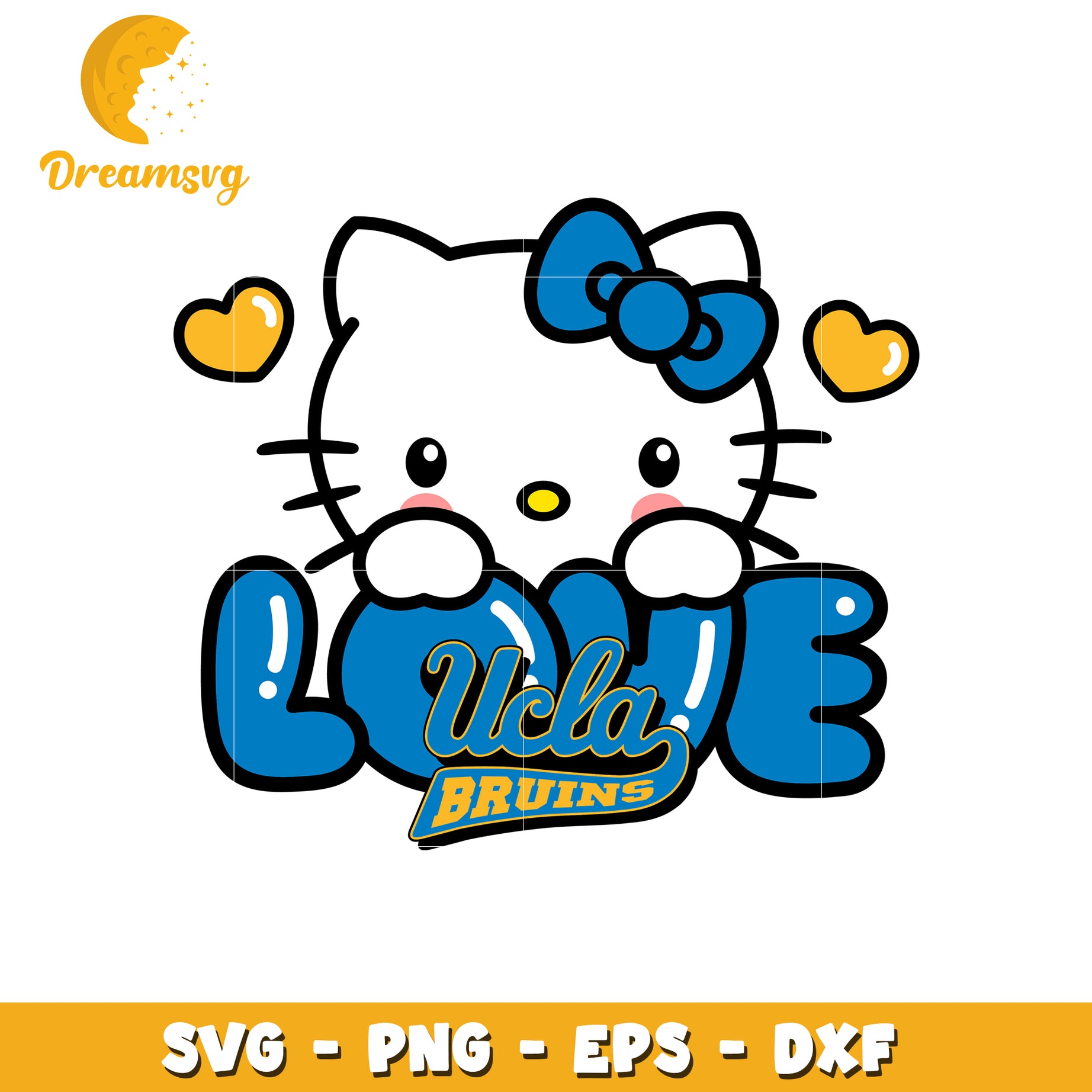 Cute Hello Kitty UCLA Love SVG Design for Fans