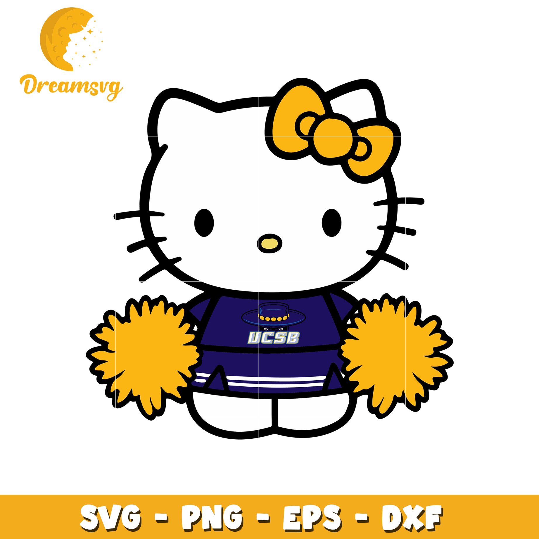 Cute Hello Kitty UCSB Cheerleader SVG Design File