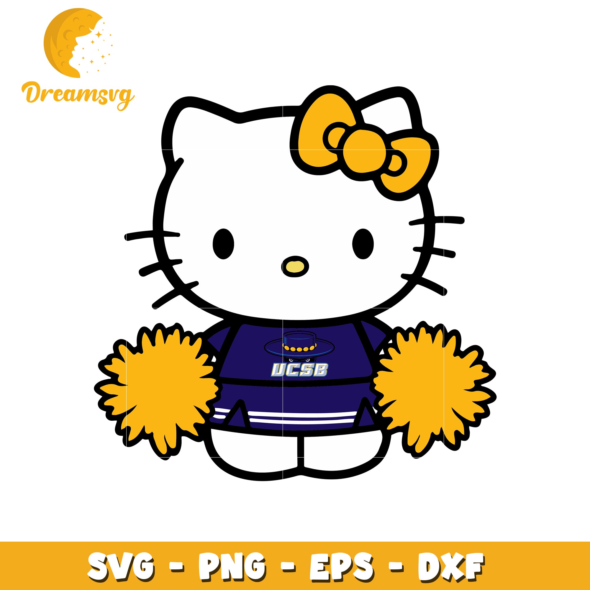 Cute Hello Kitty UCSB Cheerleader SVG Design File