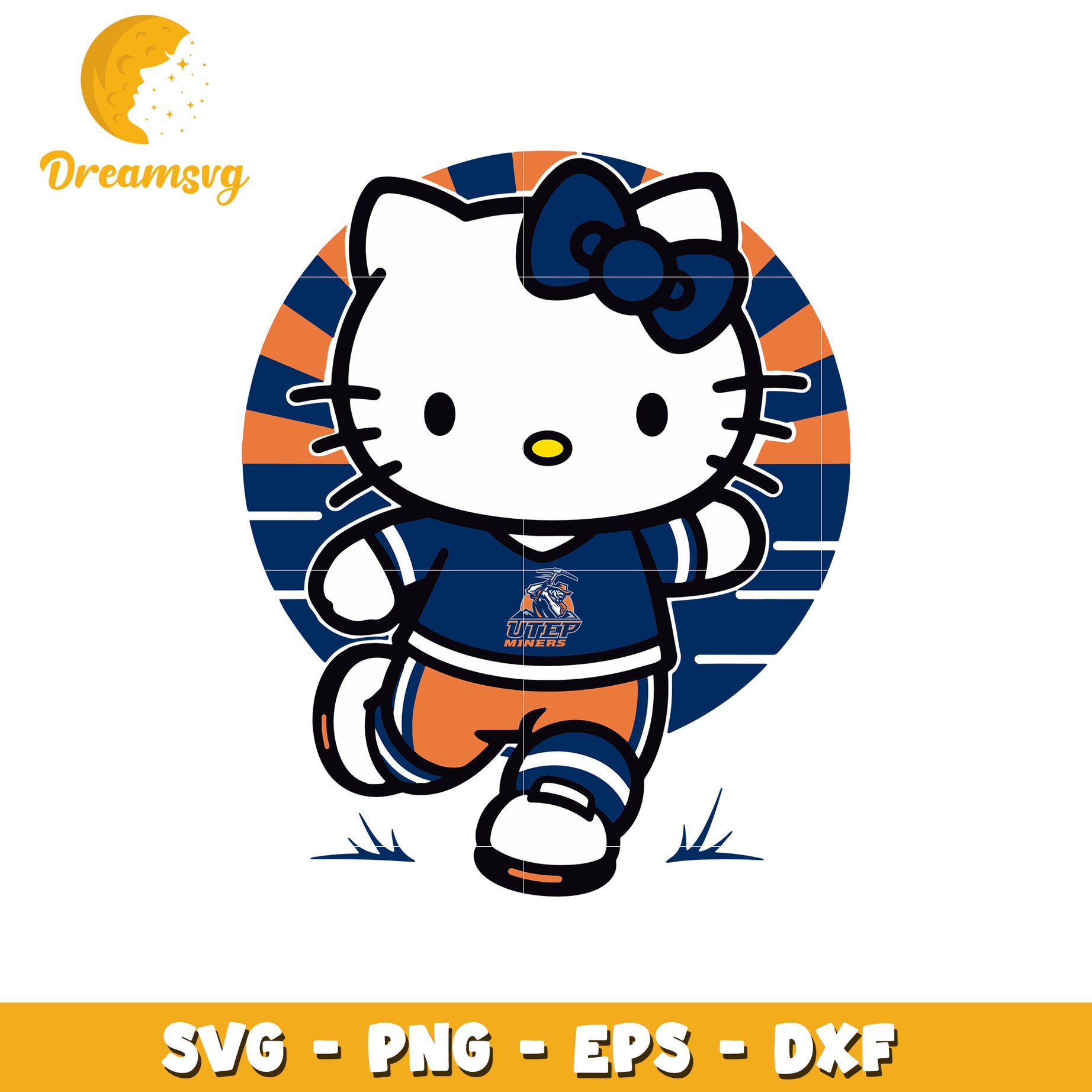 Cute Hello Kitty UTEP Miners SVG Design Download