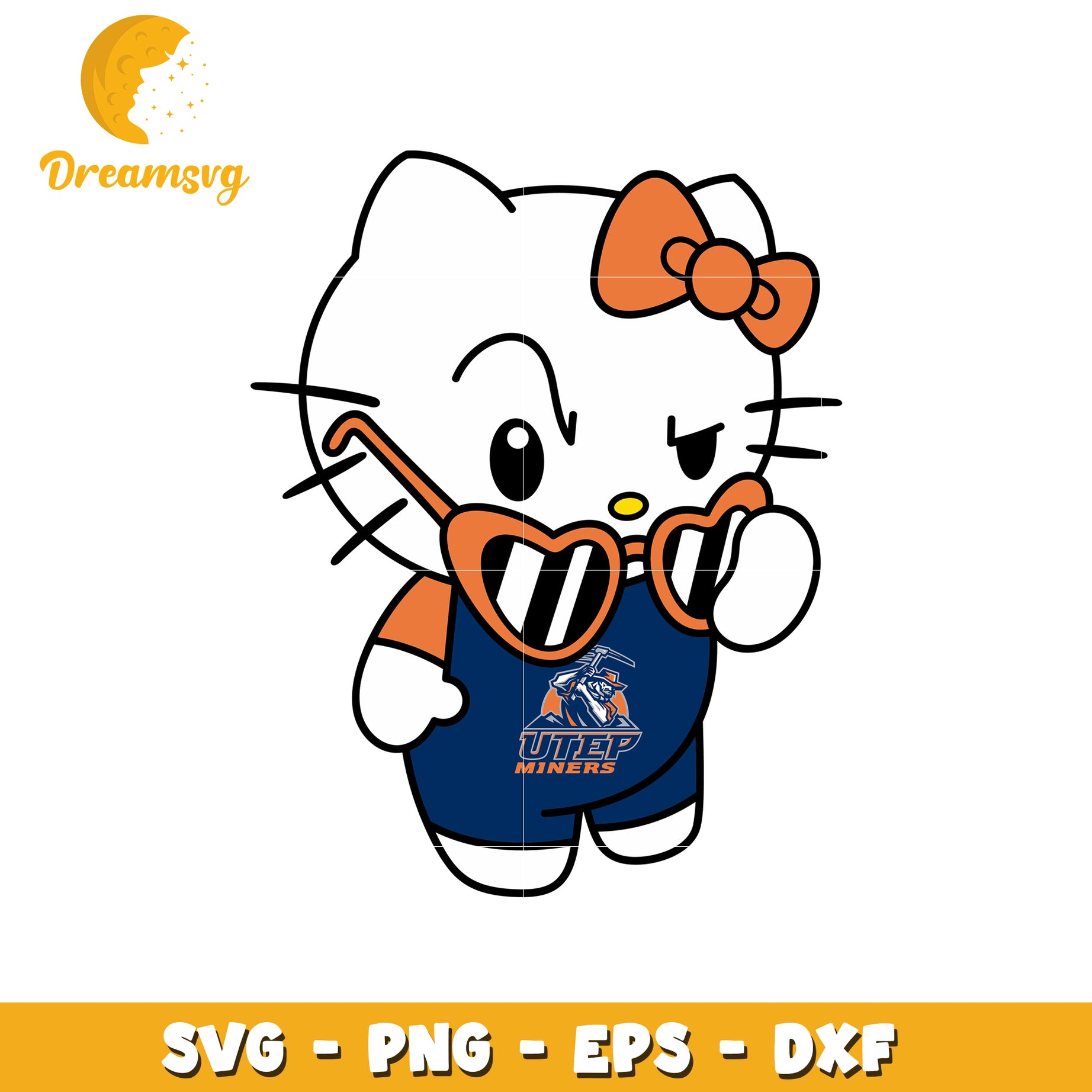 Cute Hello Kitty UTEP Miners SVG Design Download