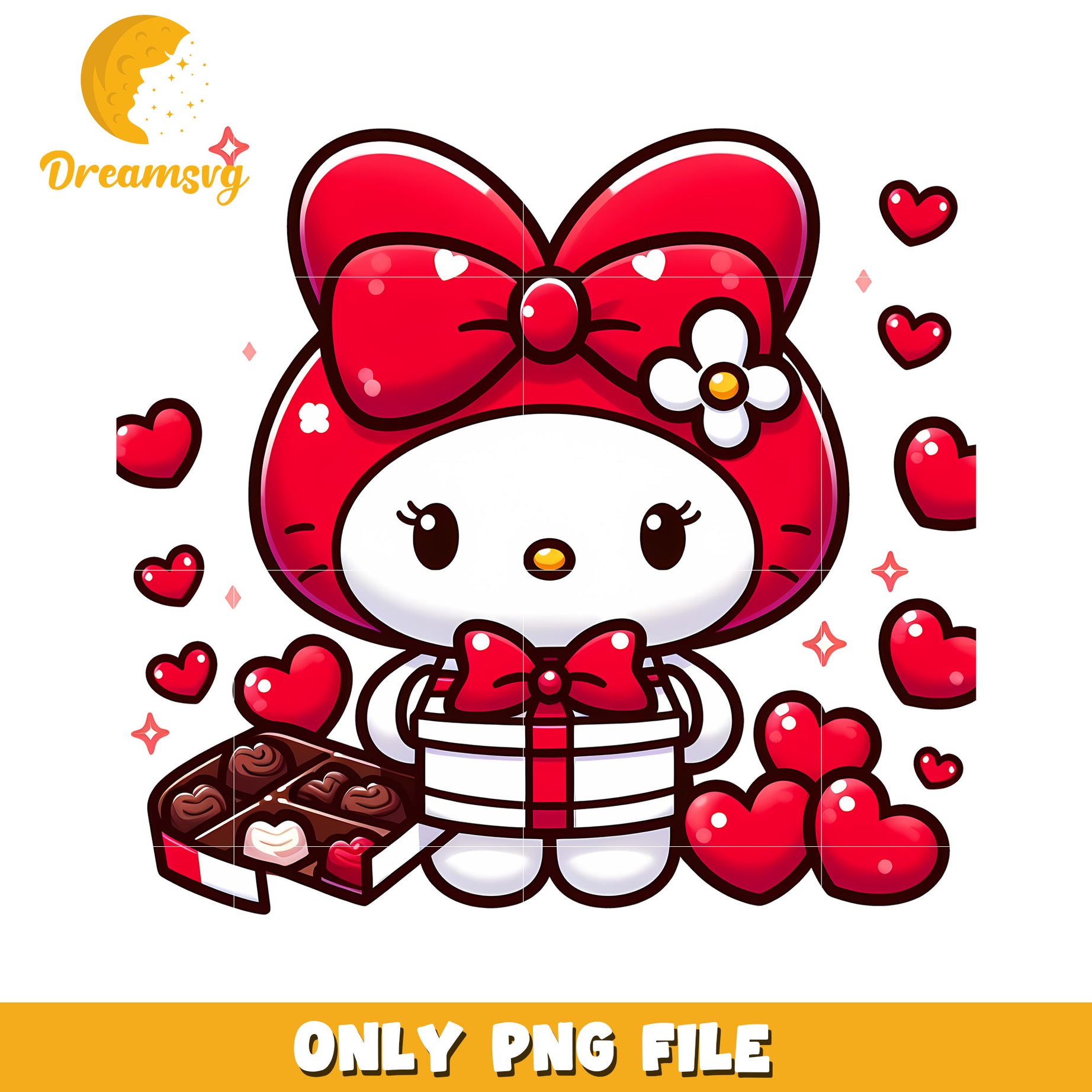 Cute Hello Kitty Valentine PNG