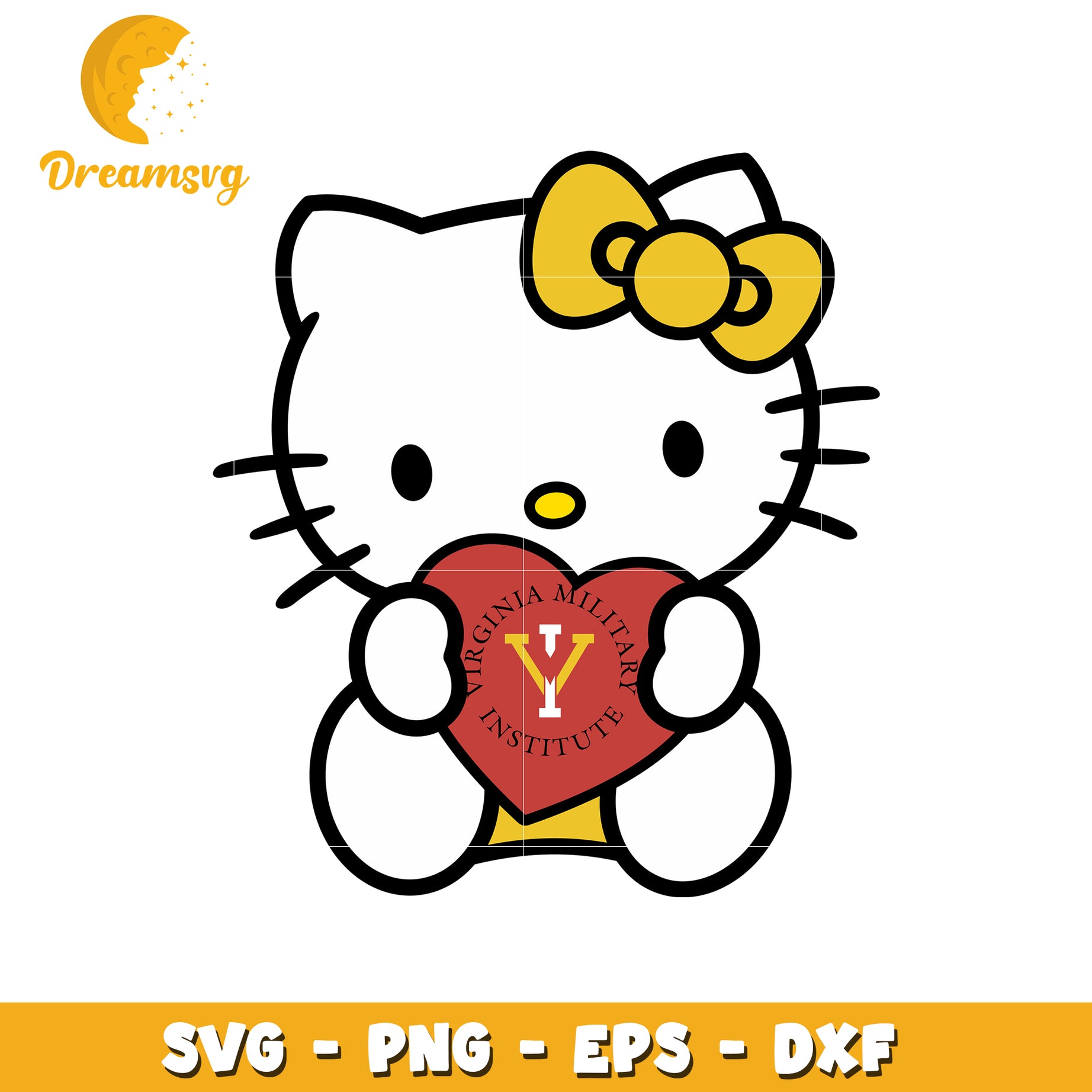 Cute Hello Kitty Virginia Military Institute SVG Art Design