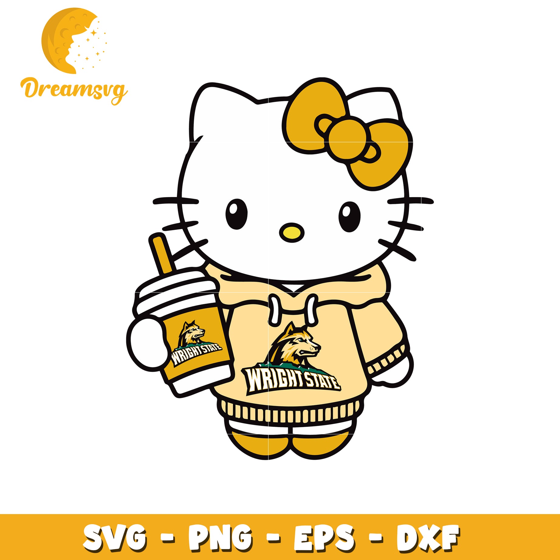 Cute Hello Kitty Wright State SVG Design for Fans