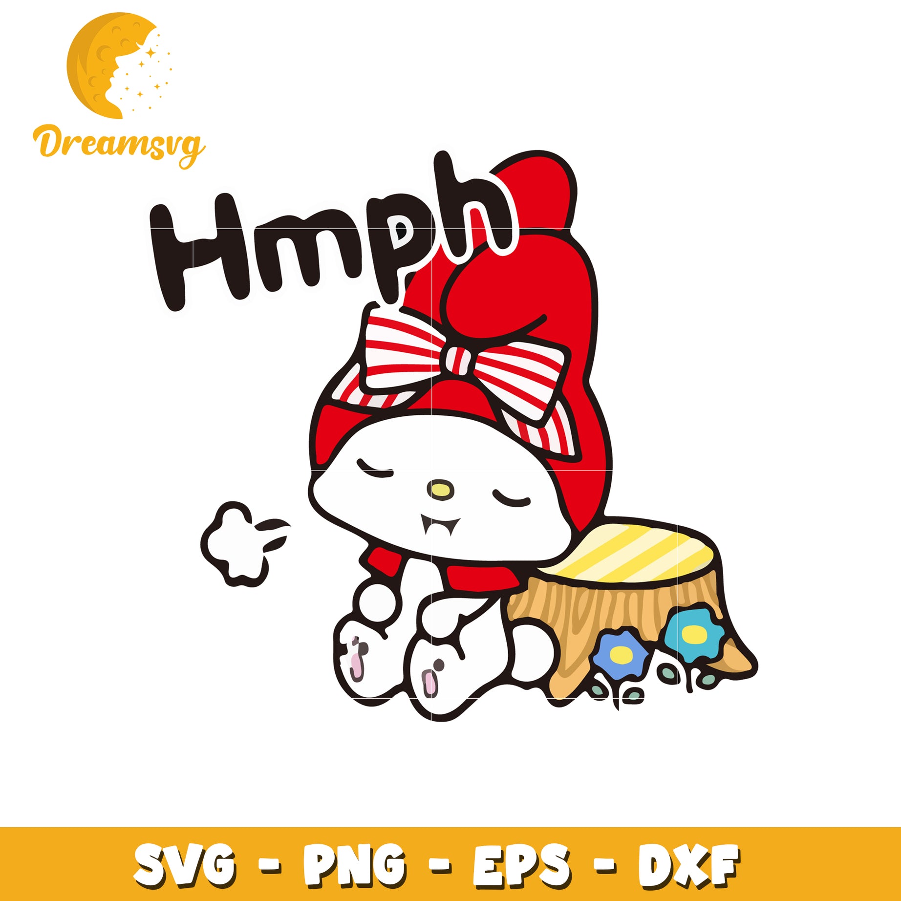 Cute Hmph Bunny SVG PNG EPS DXF Cut File