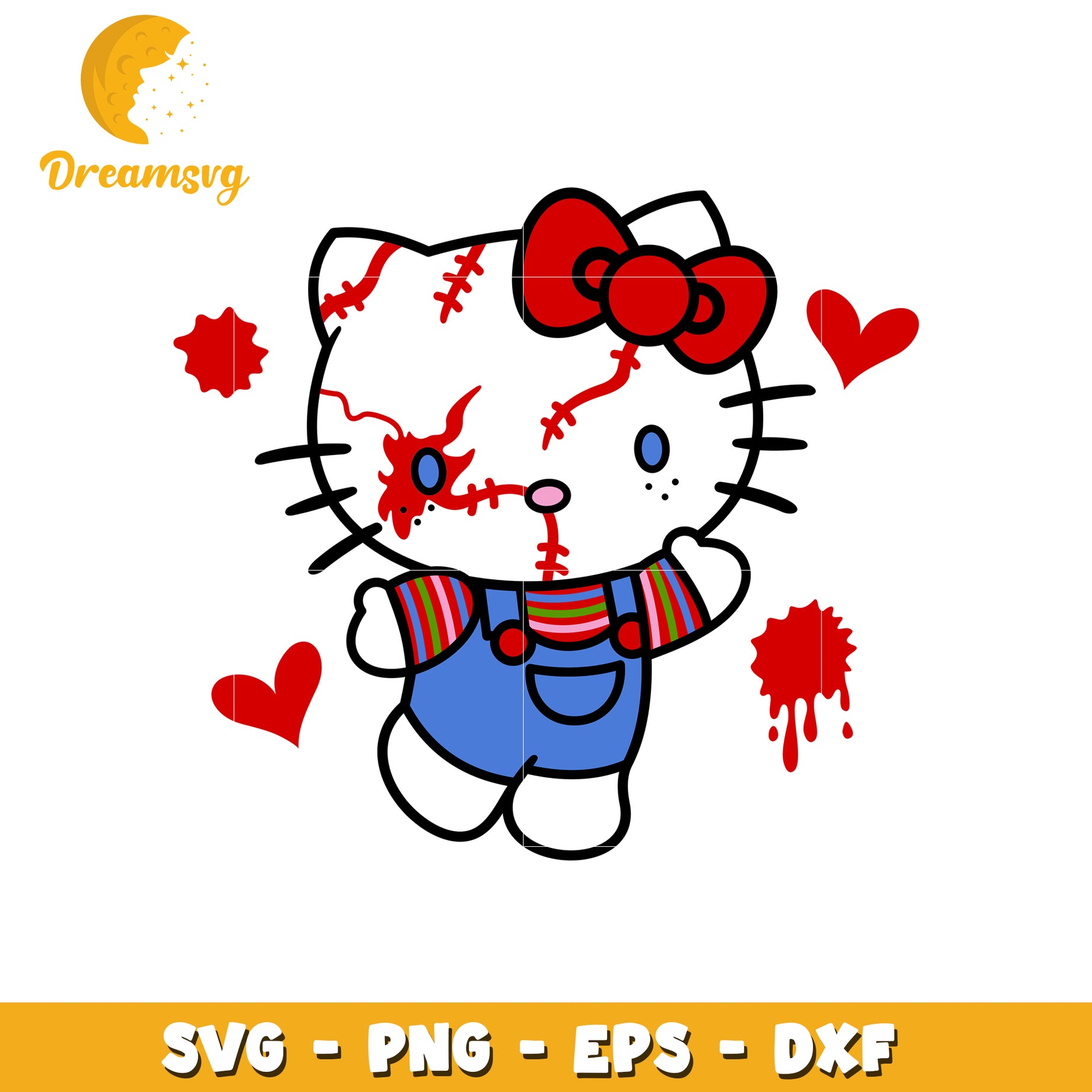 Cute Horror Hello Kitty SVG for Crafting and Design Projects