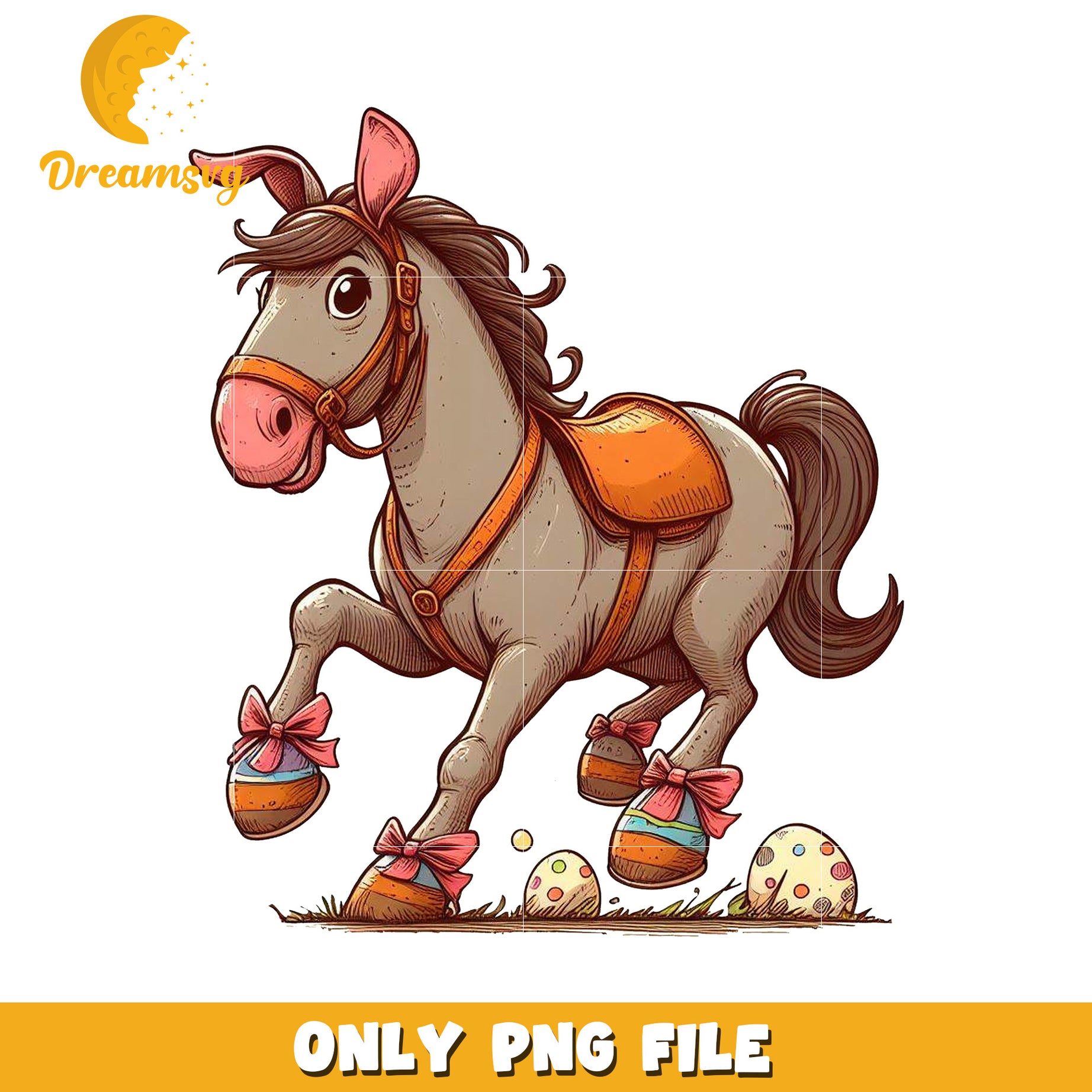 Cute Horse PNG Easter Clipart