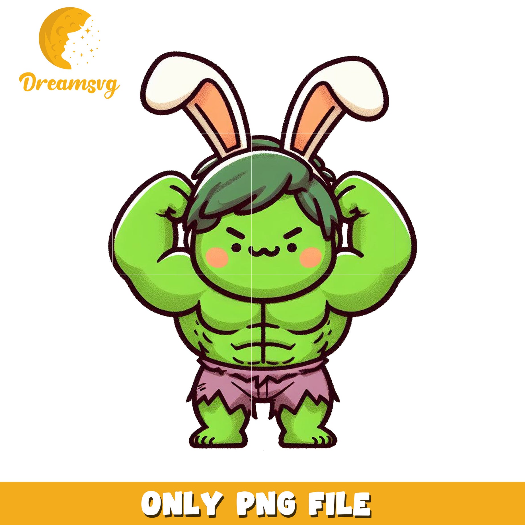 Cute Hulk Bunny PNG Image