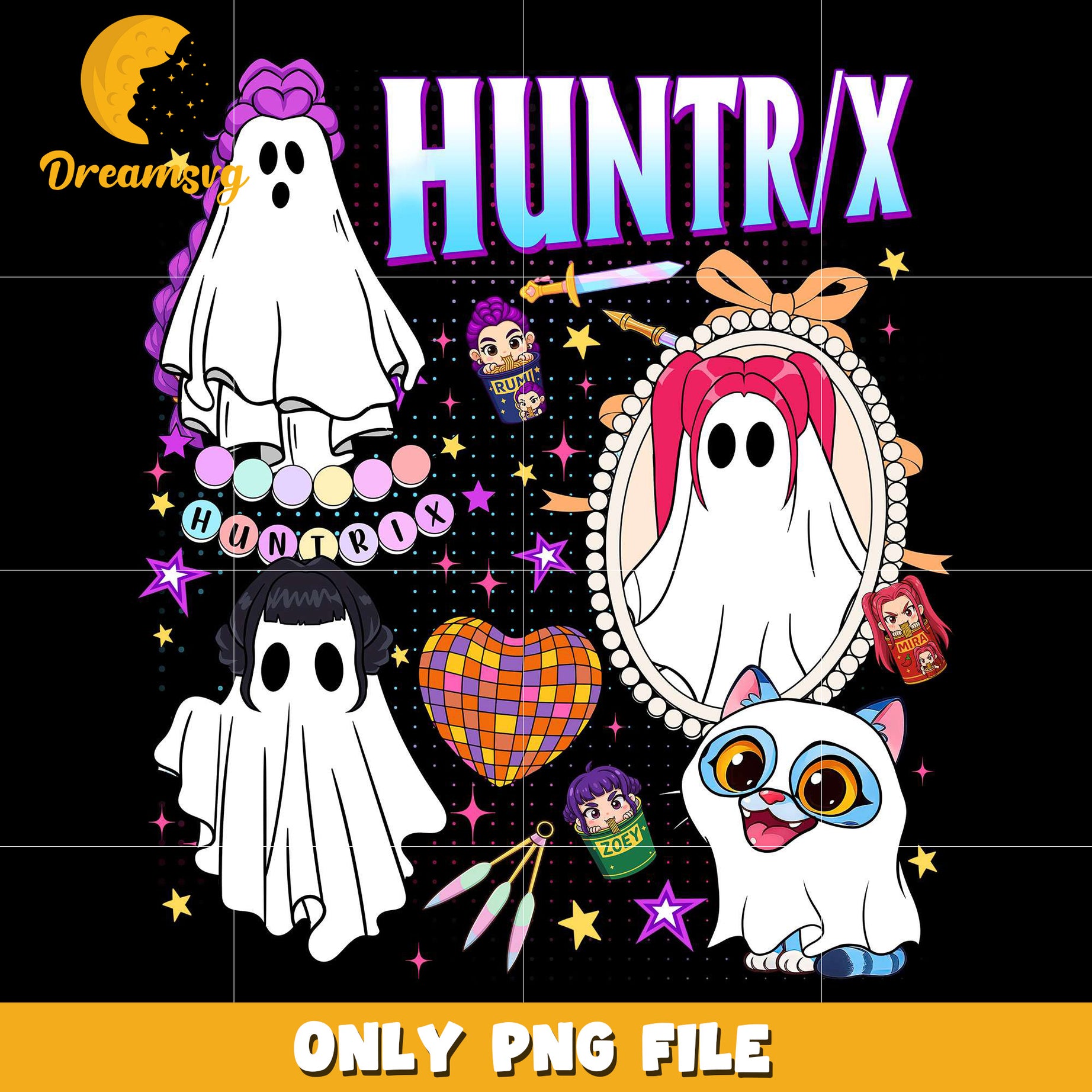 Cute Huntrix Spooky Halloween Kpop Demon Hunters png, halloween pumpkin​​ png, spirit halloween​​ png