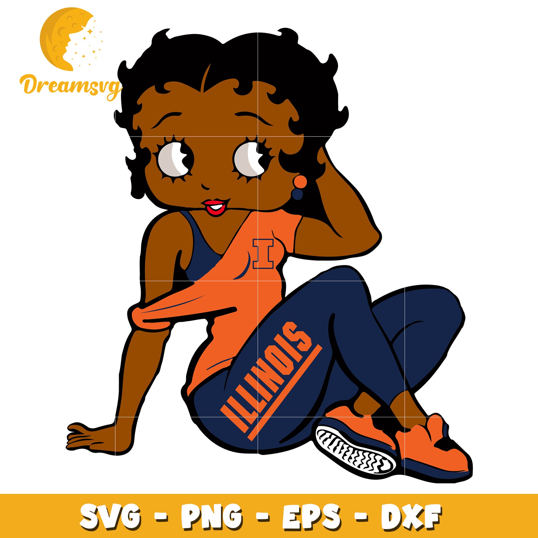 Cute Illinois SVG Design with Fun Cartoon Girl Character