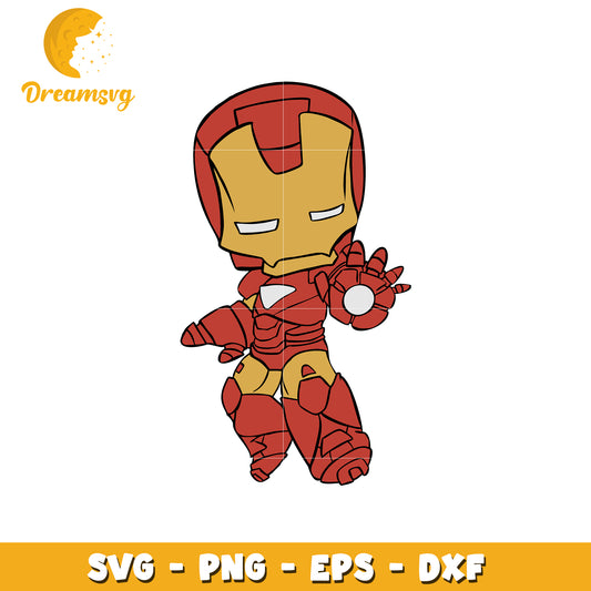 Cute Iron Man Character SVG File for Craft Projects