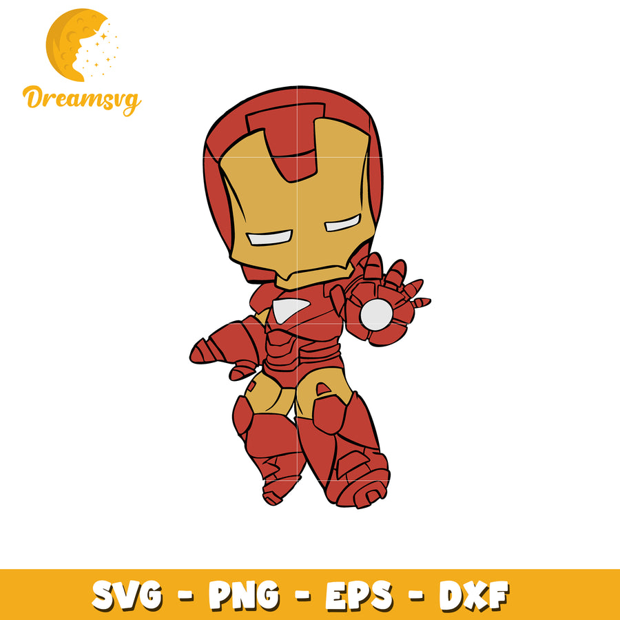 Cute Iron Man Character SVG File for Craft Projects