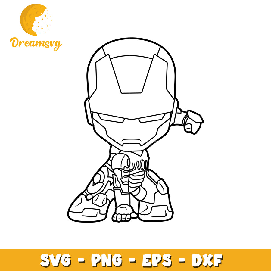 Cute Iron Man SVG Design for Craft Projects Download