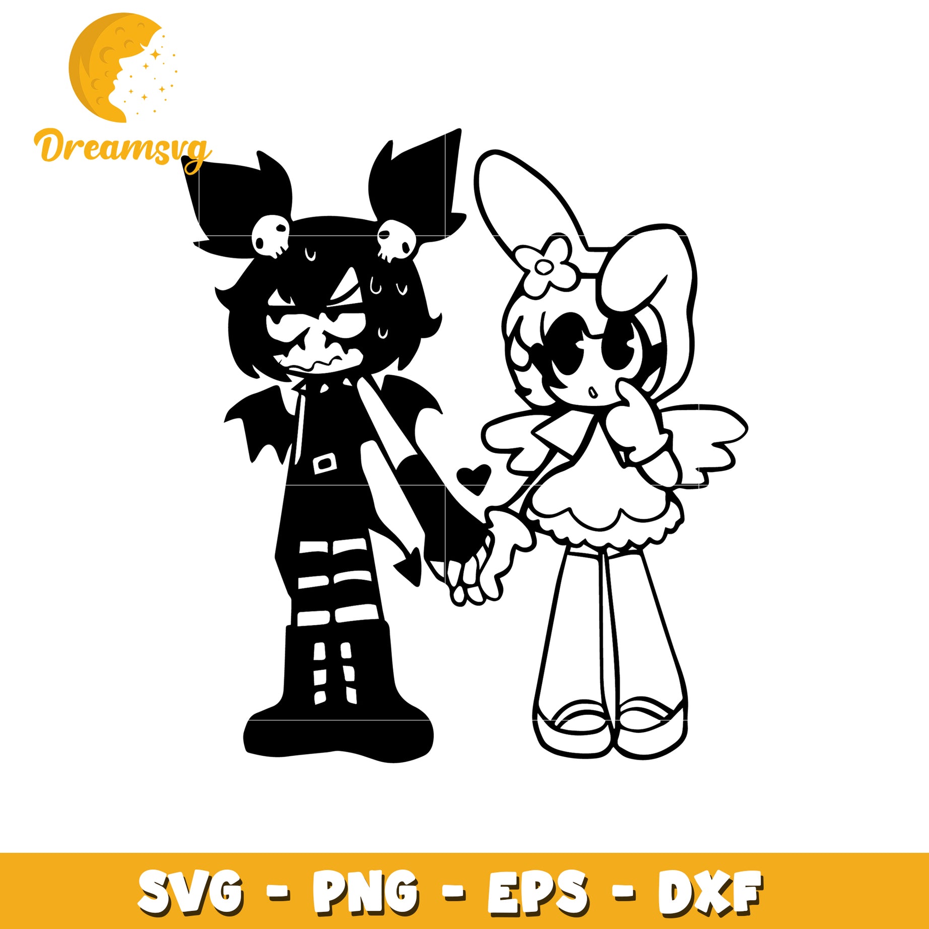 Cute Kawaii Couple SVG PNG EPS DXF