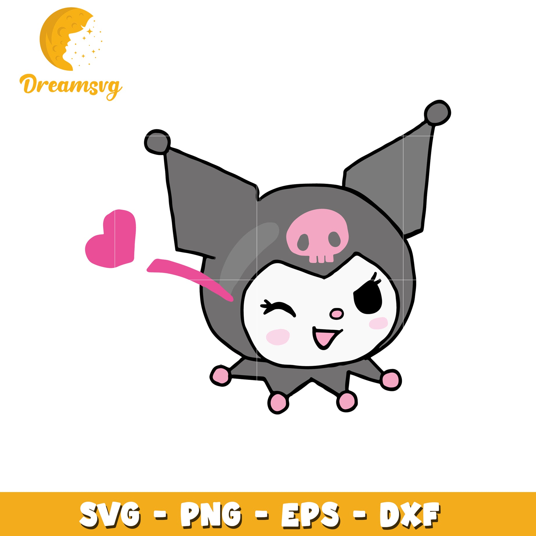 Cute Kawaii Skull Character SVG for Crafts and Design