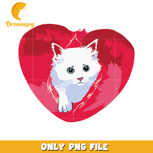 Cute Kitten Heart PNG Image