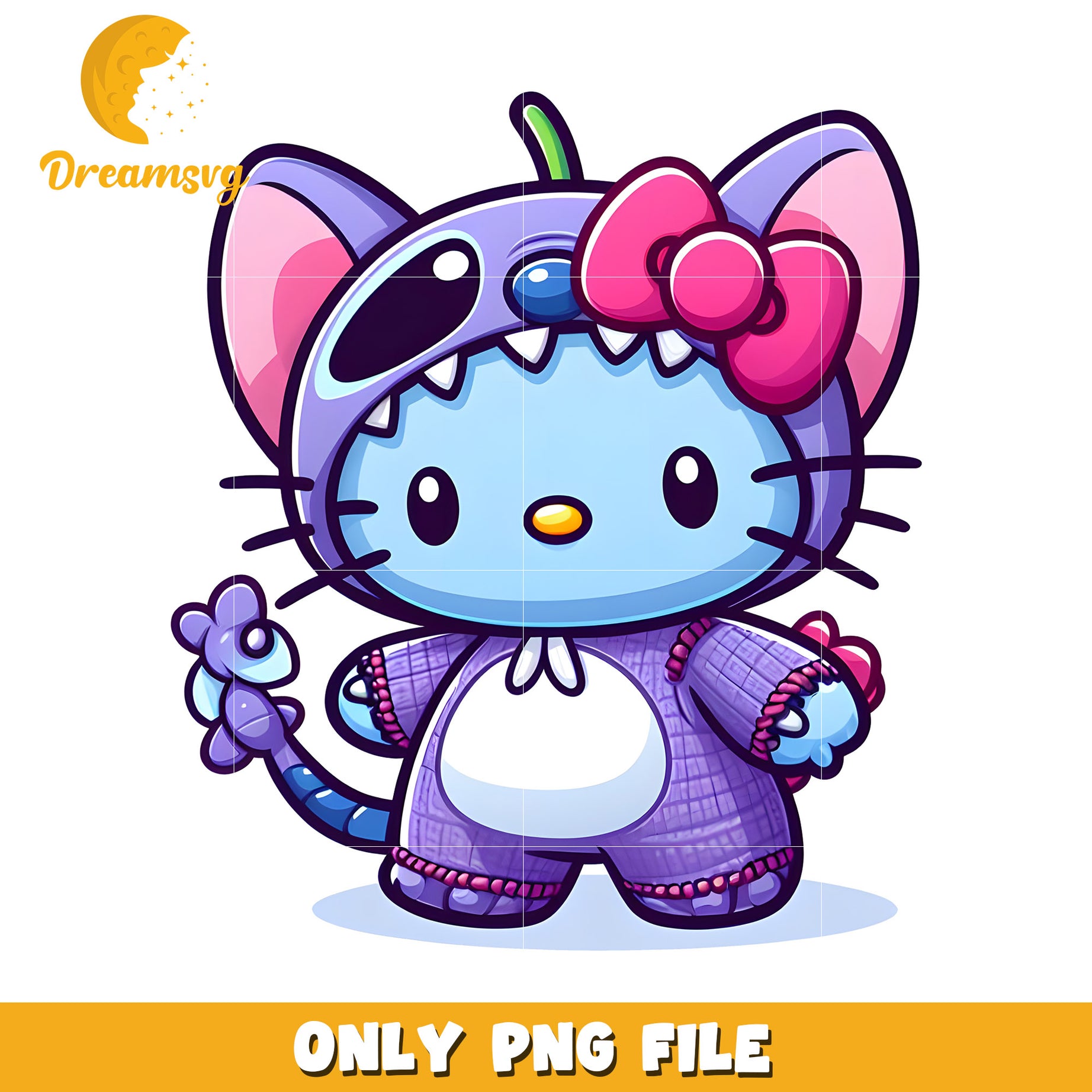 Cute Kitty Character in Pajama Costume PNG File Download