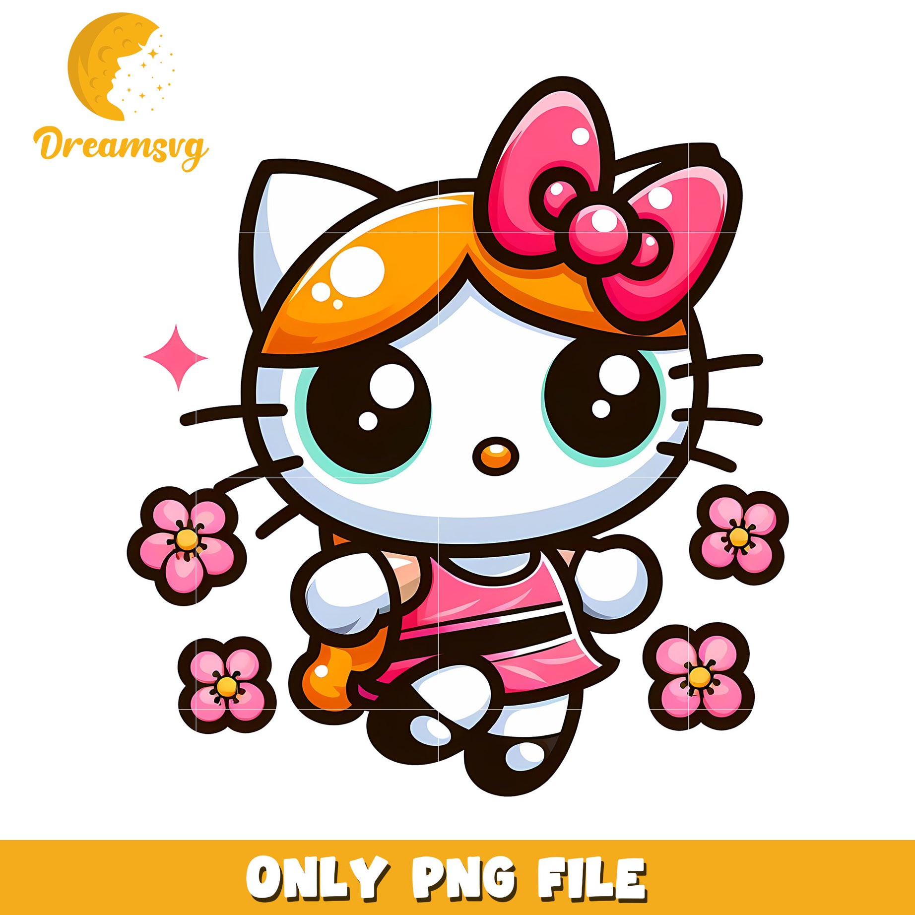 Cute Kitty PNG Cartoon Girl Clipart