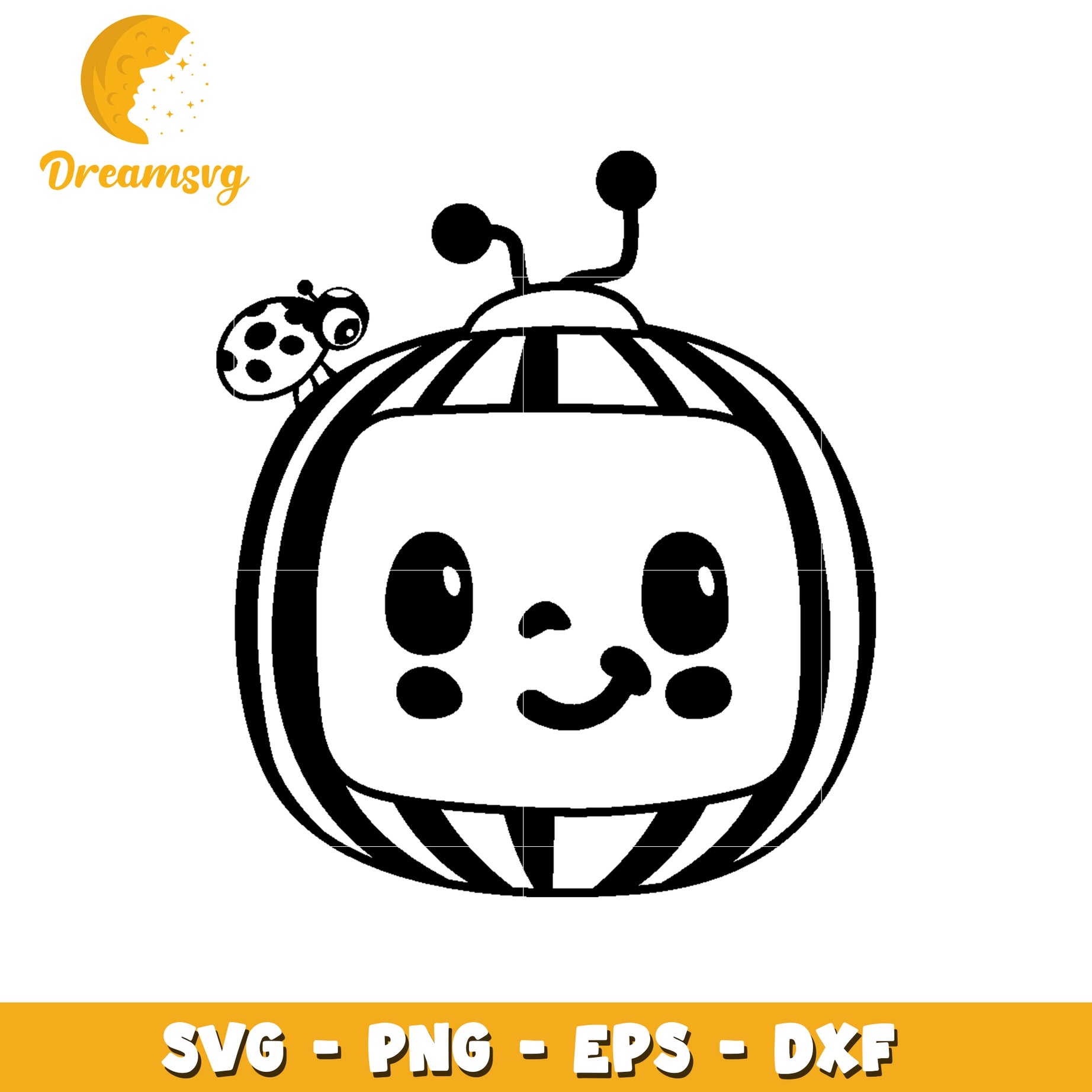 Cute Ladybug & Striped Ball SVG Cut File