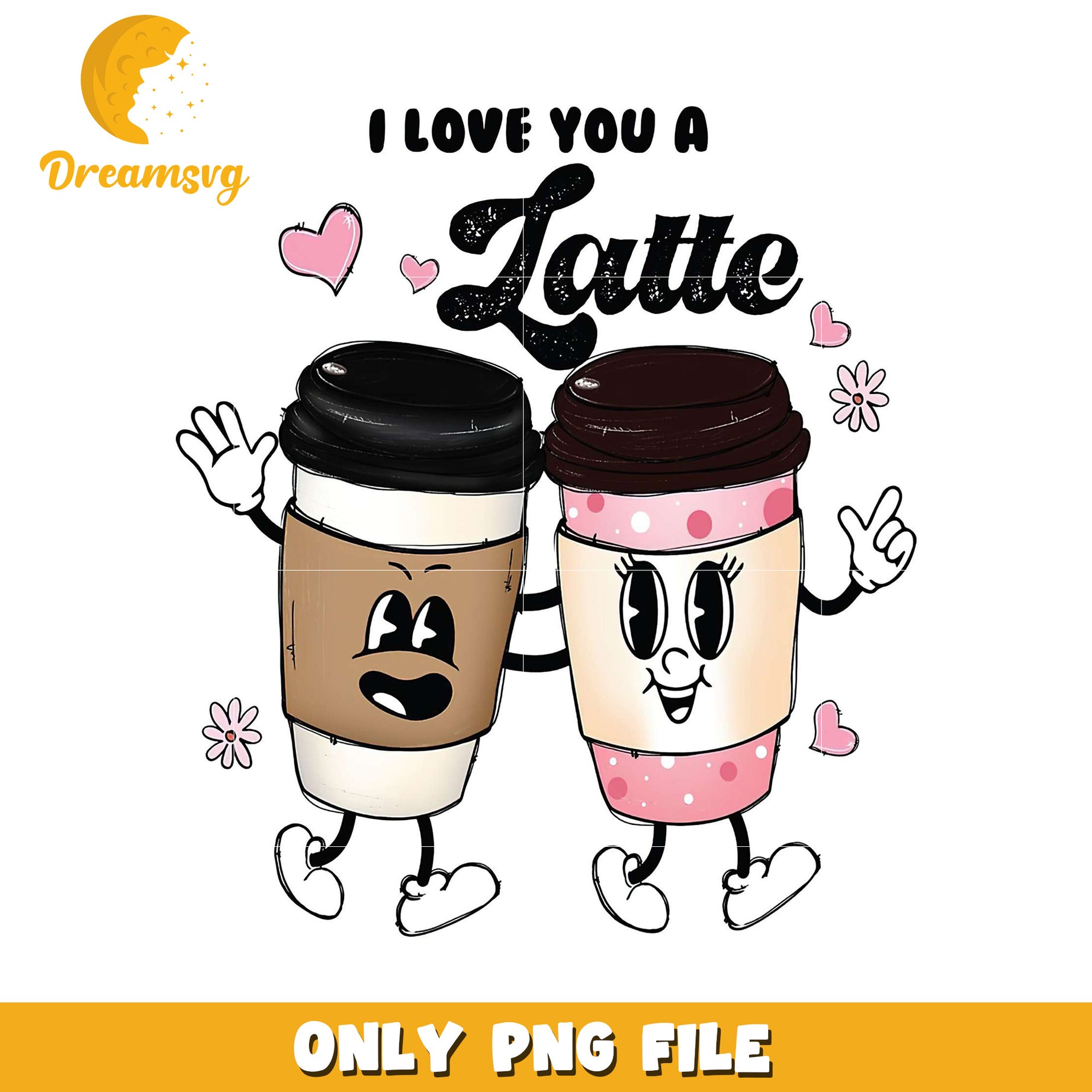 Cute Latte PNG Coffee Lovers Design