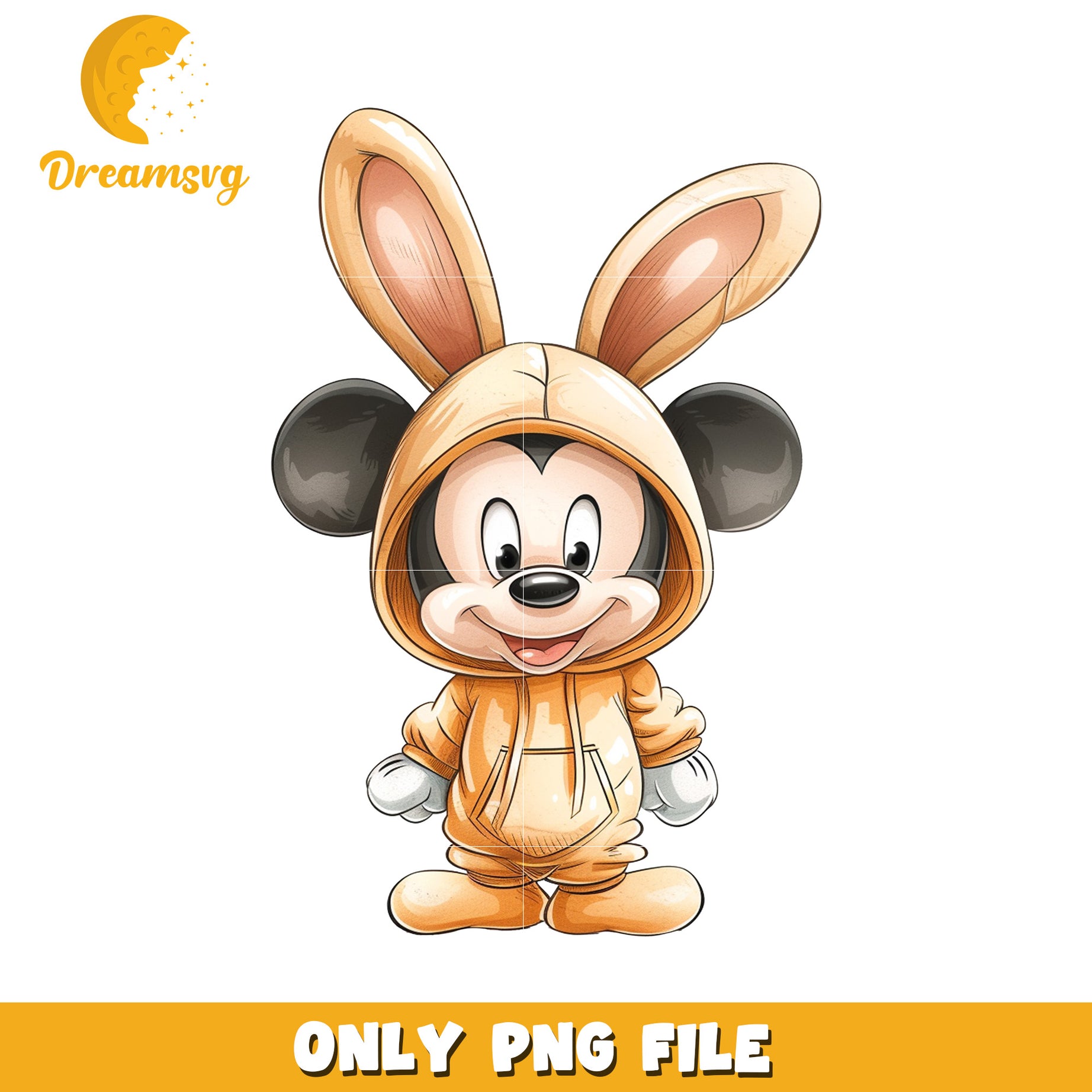 Cute Mickey Mouse Bunny PNG File for Kids Crafts and Decor