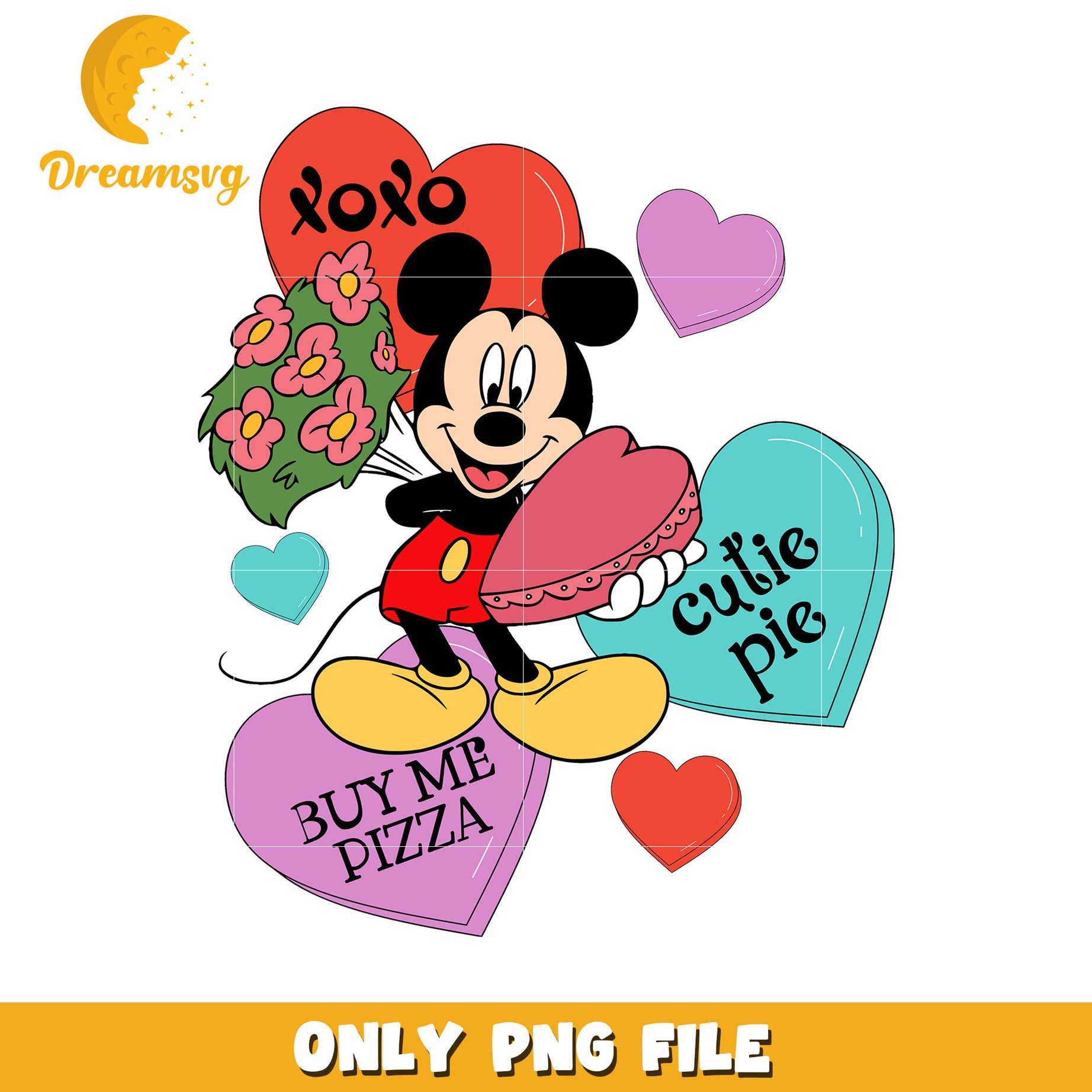 Cute Mickey Mouse Valentine PNG File for Crafts and Gifts