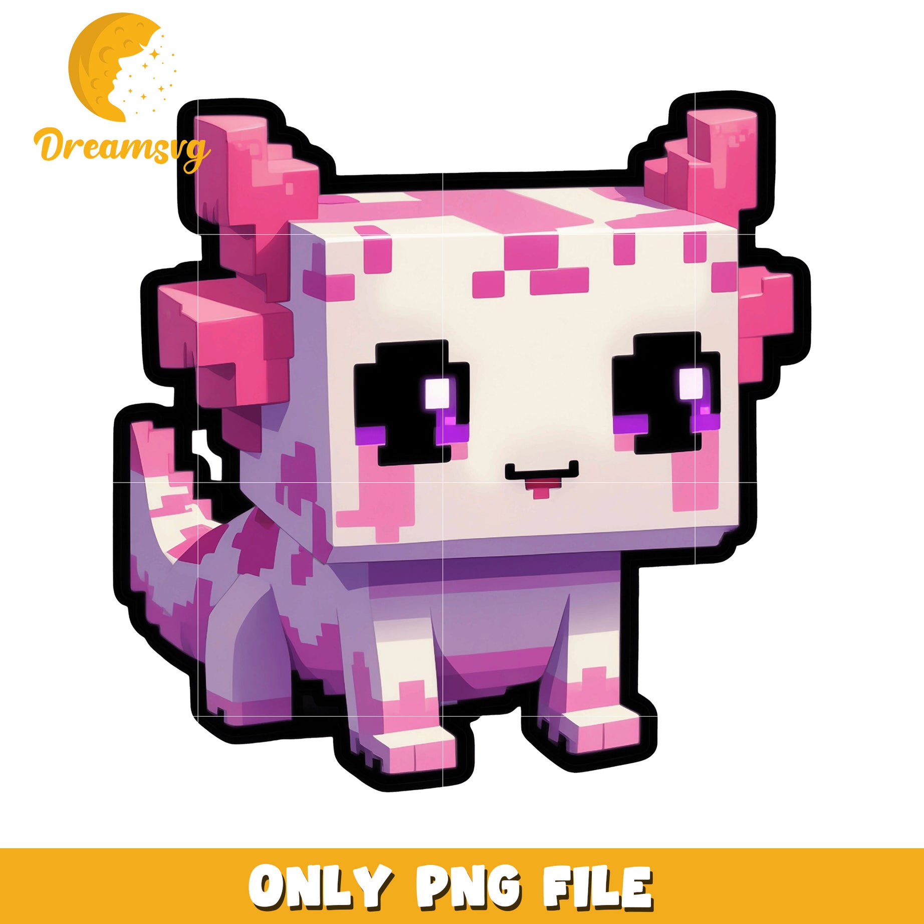 Cute Minecraft Axolotl PNG File for Your Creative Projects, Download Now!
