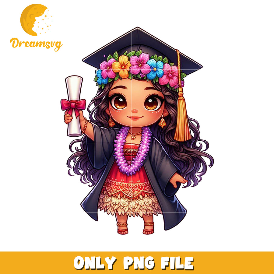 Cute Moana graduation  design png, disney cartoon png, disney princess png