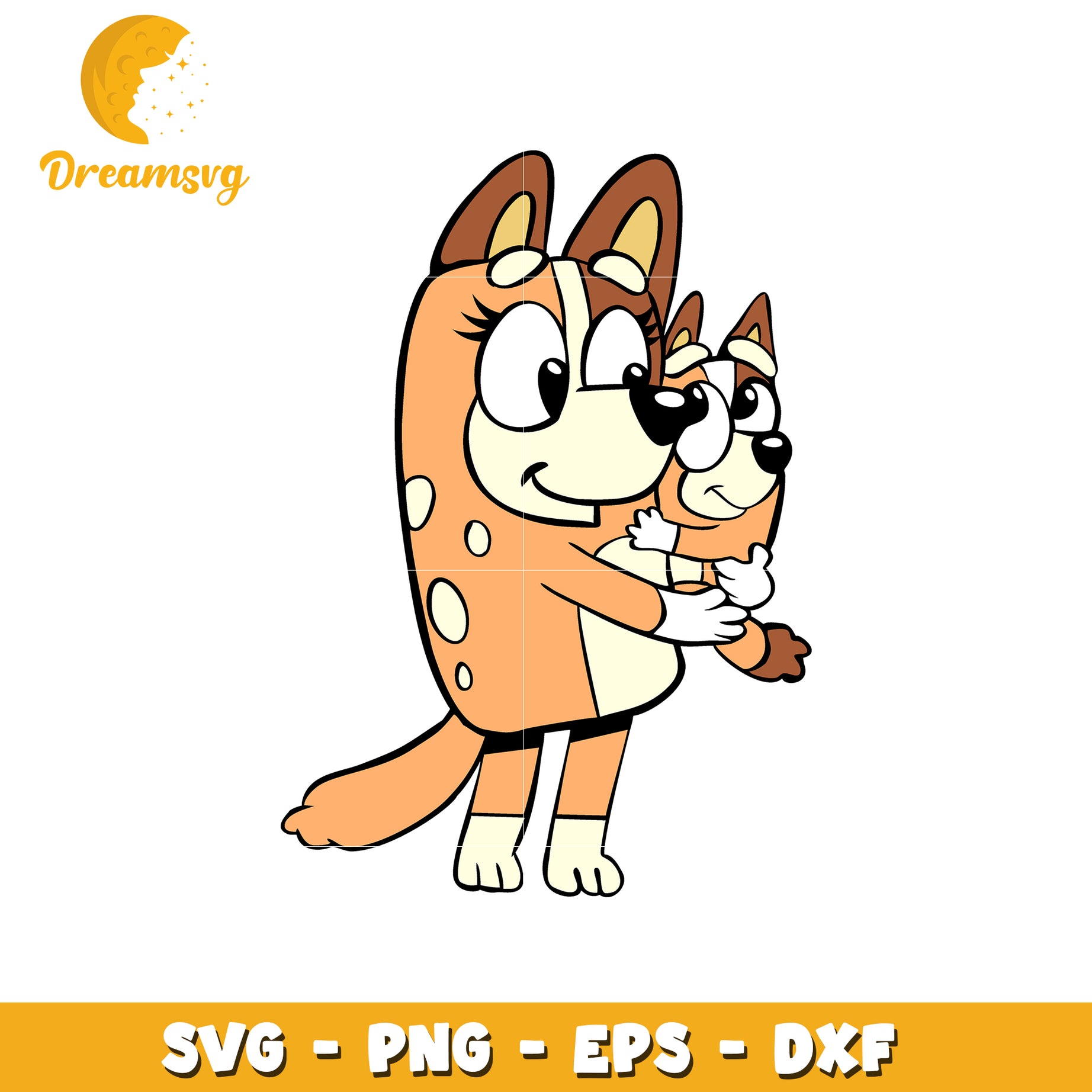 Cute Mom Dog Puppy SVG PNG EPS DXF