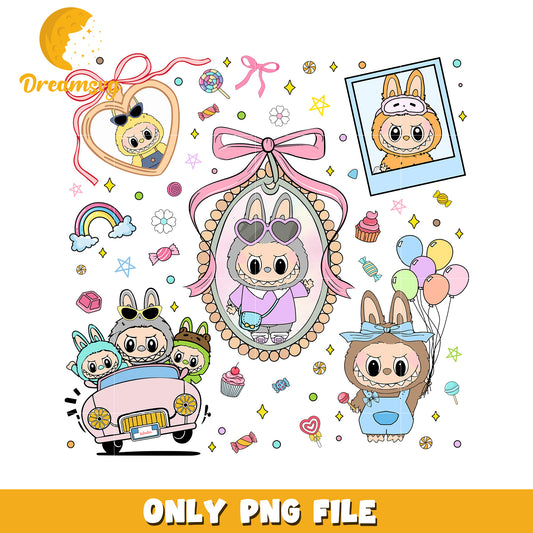 Cute Monster Bunny PNG, Cartoon Clipart