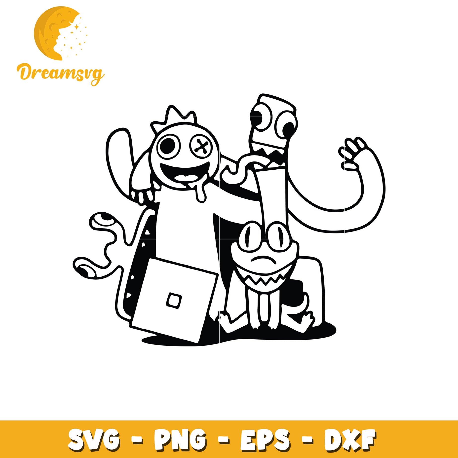 Cute Monster Friends SVG Cut File