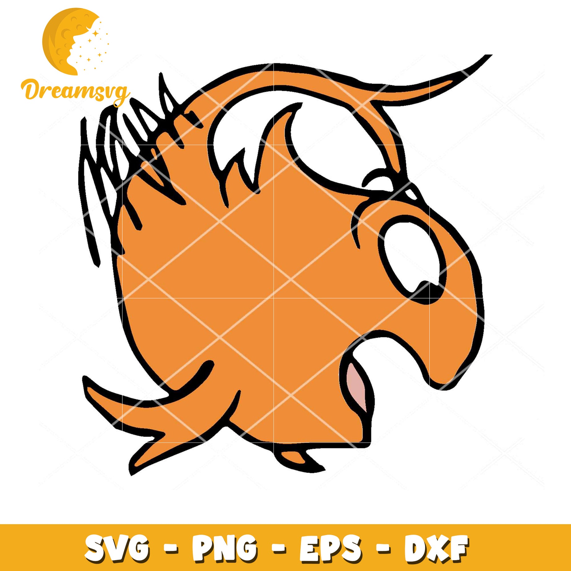 Cute Orange Fish SVG Cut File