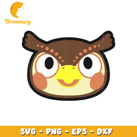 Cute Owl Face SVG PNG EPS DXF