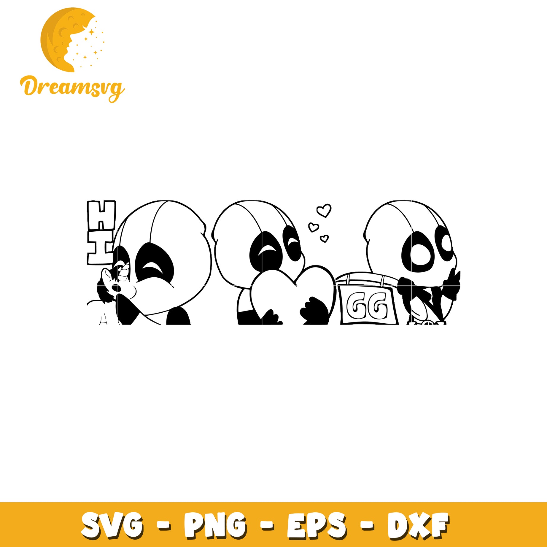 Cute Panda SVG Bundle PNG EPS DXF